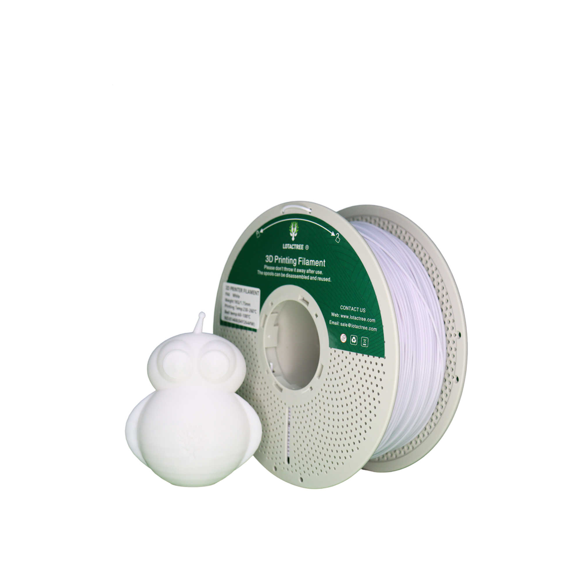 Nylon/PA6 EASE - Snowy White - 1Kg - Bobina - Lotactree