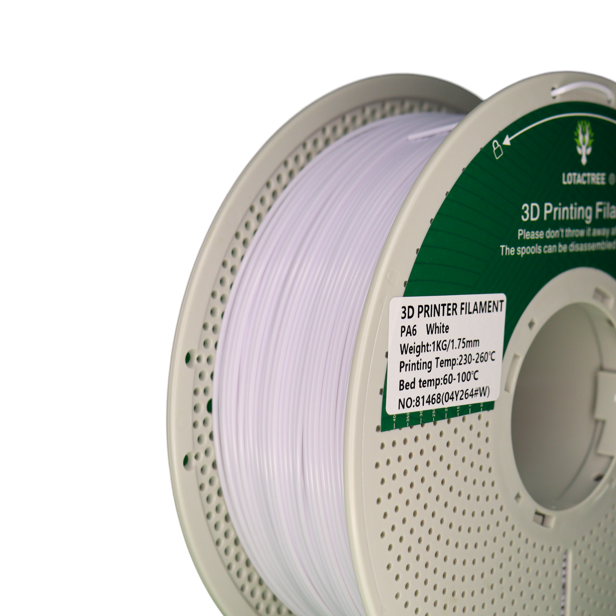 Nylon/PA6 EASE - Snowy White - 1Kg - Bobina - Lotactree