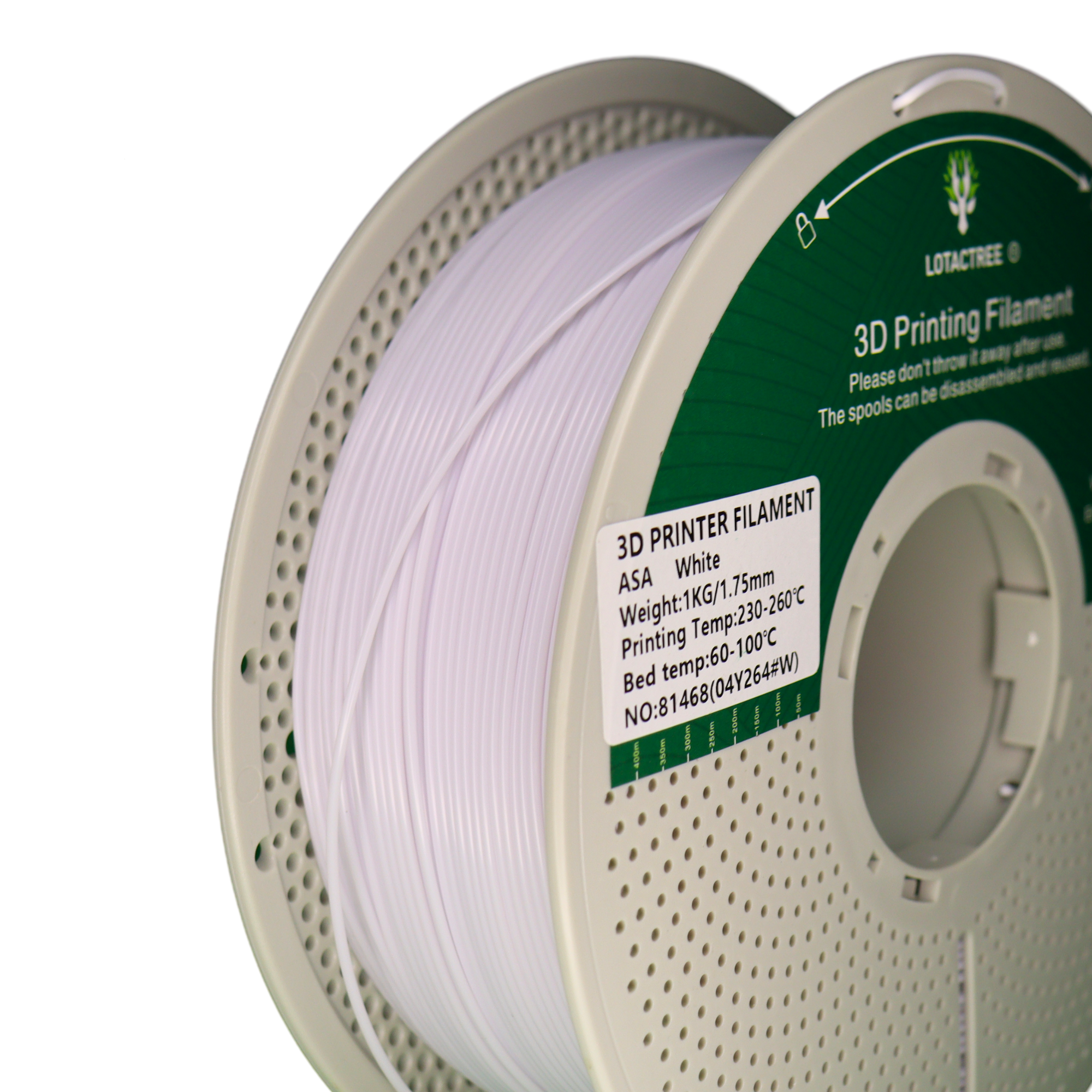 ASA - Snowy White - 1Kg - Bobina - Lotactree