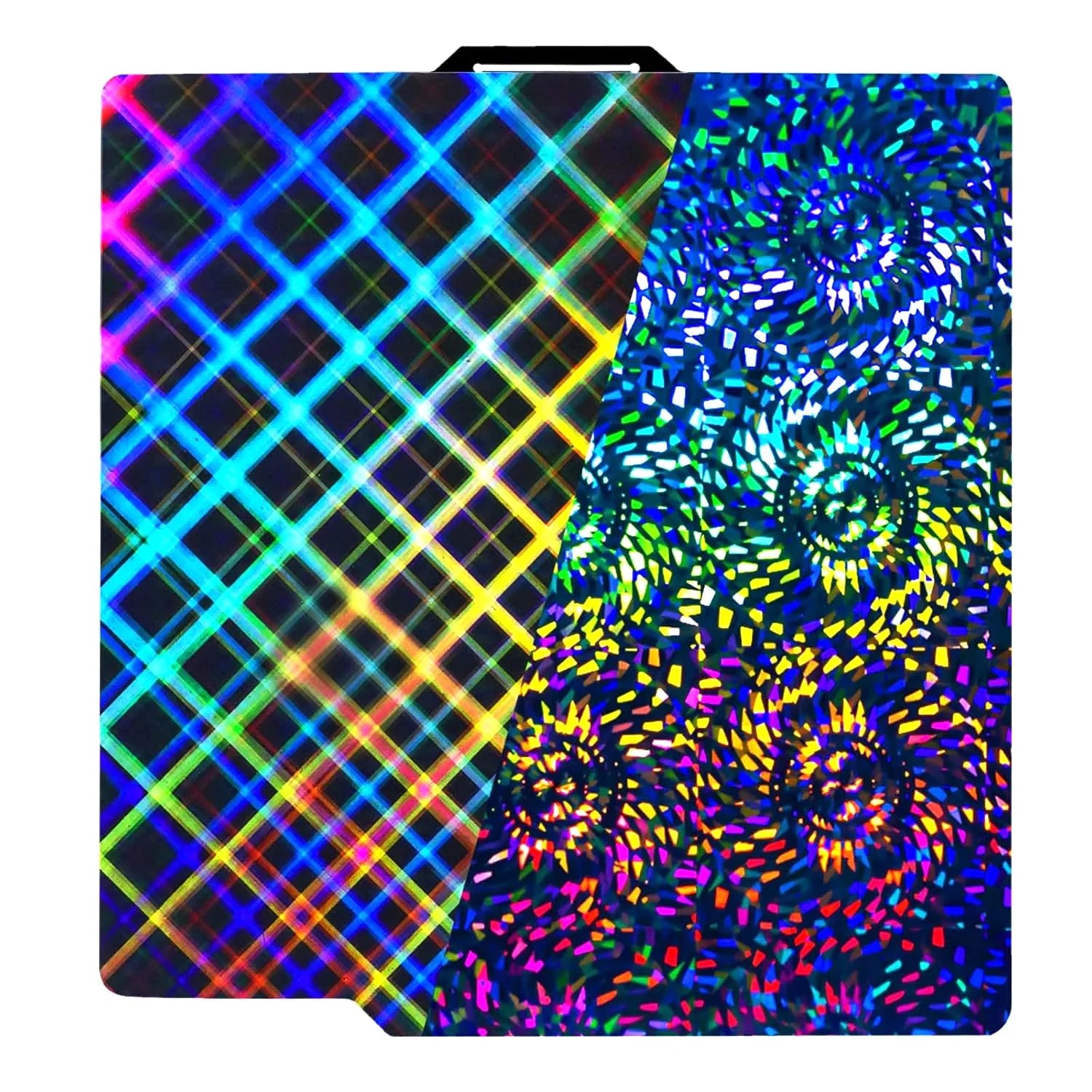 Placa Holográfica Rainbow Gear + Plaid 257×257 mm – Bambu Lab X1 / P1 / P2 / X2 / A1