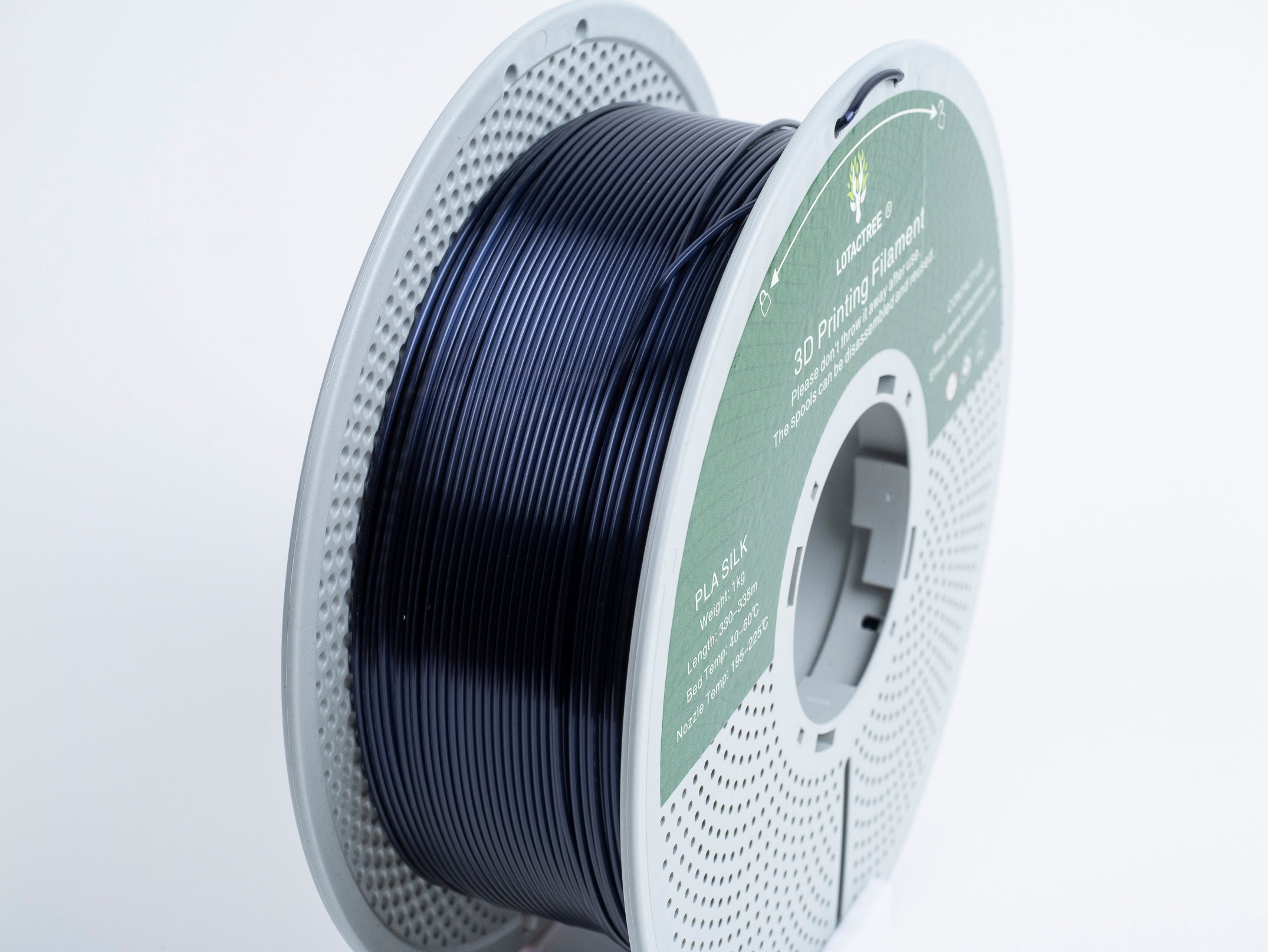 PLA Silk - Black - 1Kg - Bobina - Lotactree