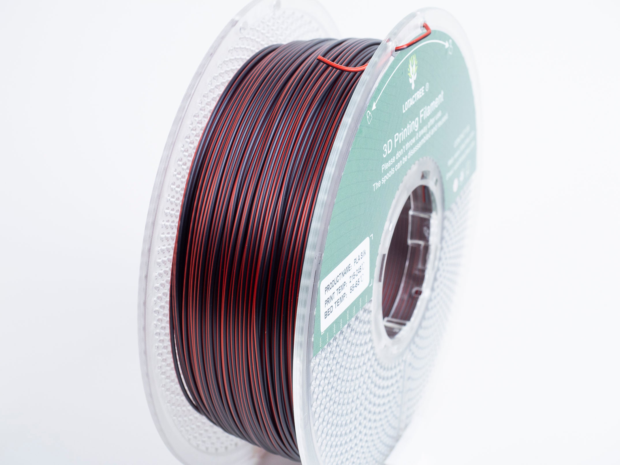 PLA Silk Multicor - Black + Red - 1Kg - Bobina - Lotactree