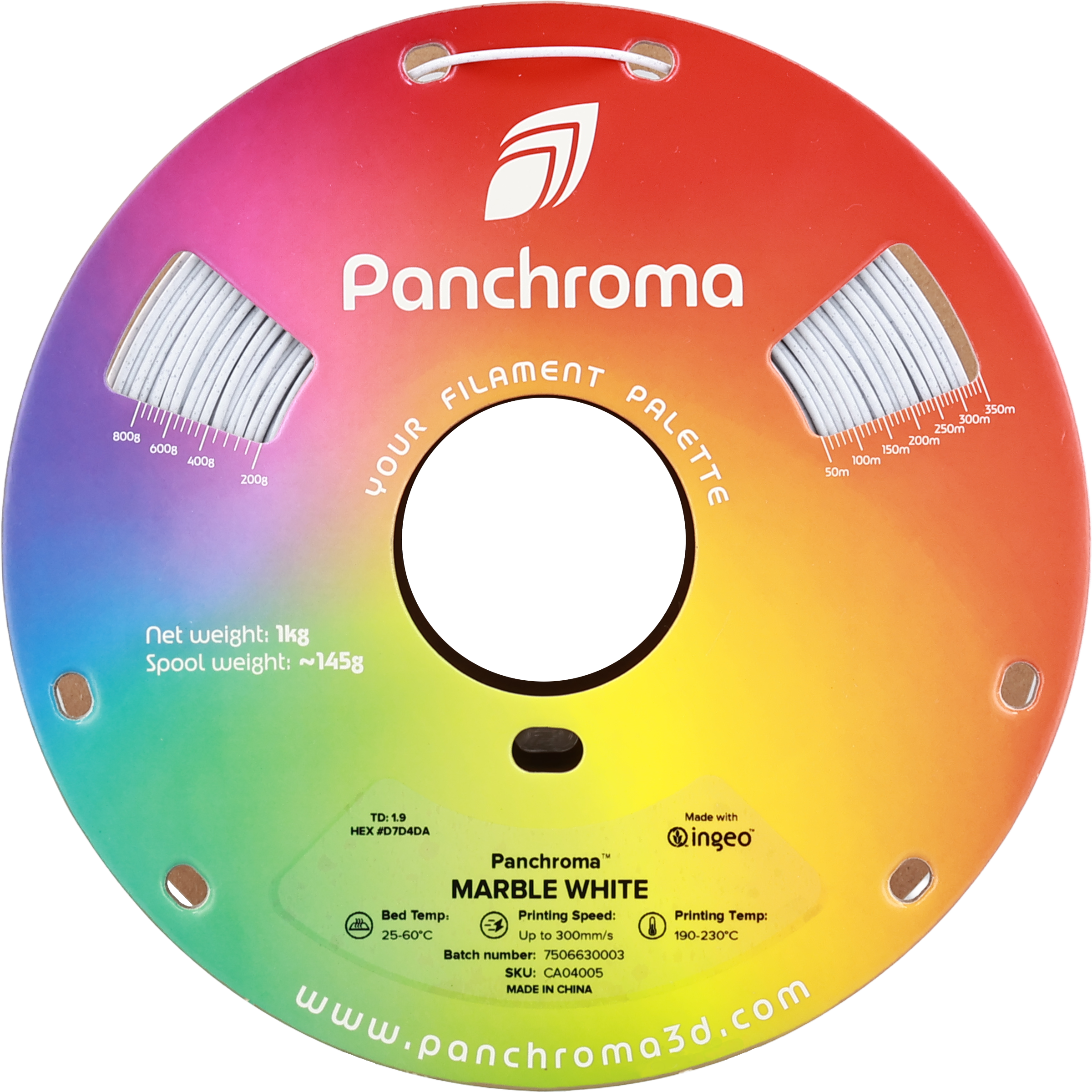 PLA Marble - White - 1Kg - Bobina - Polymaker Panchroma