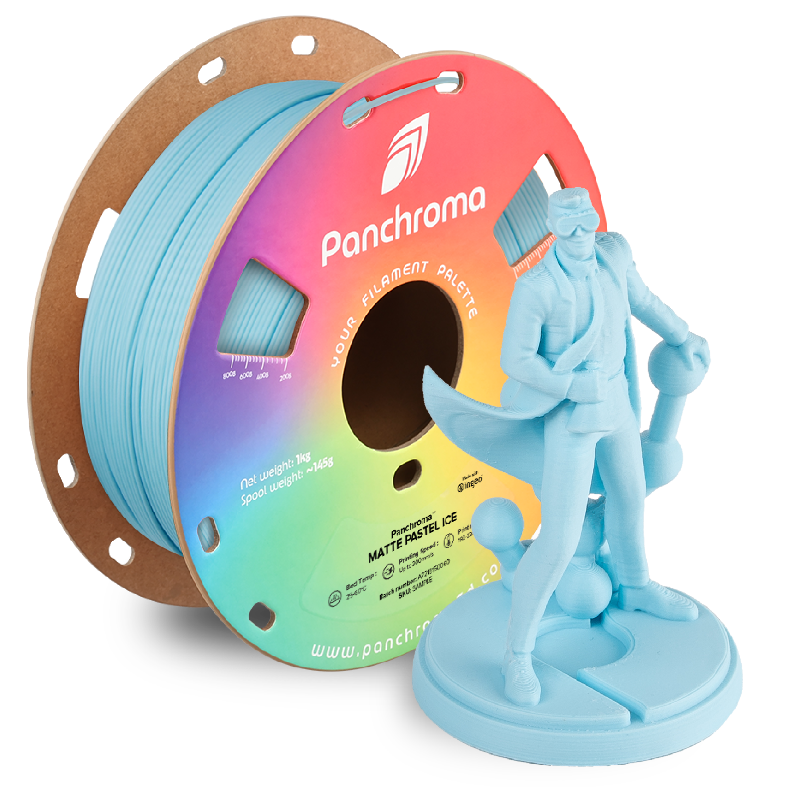 PLA Matte Pastel - Ice - 1Kg - Bobina - Polymaker Panchroma