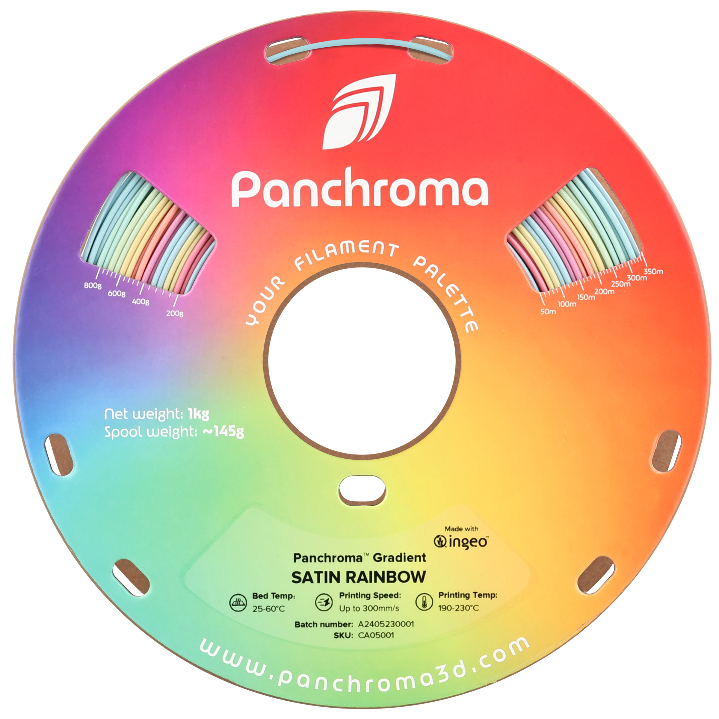 PLA Gradient Satin - Rainbow - 1Kg - Bobina - Polymaker Panchroma