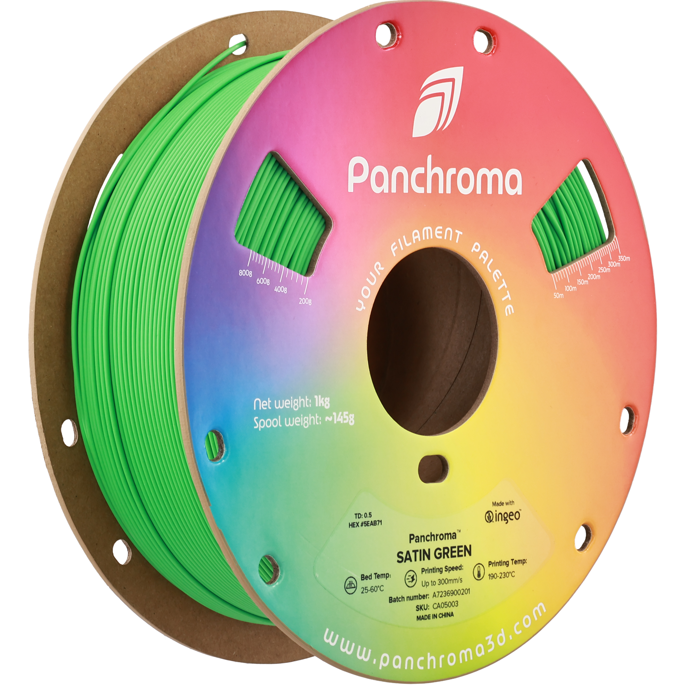 PLA Satin - Green - 1Kg - Bobina - Polymaker Panchroma