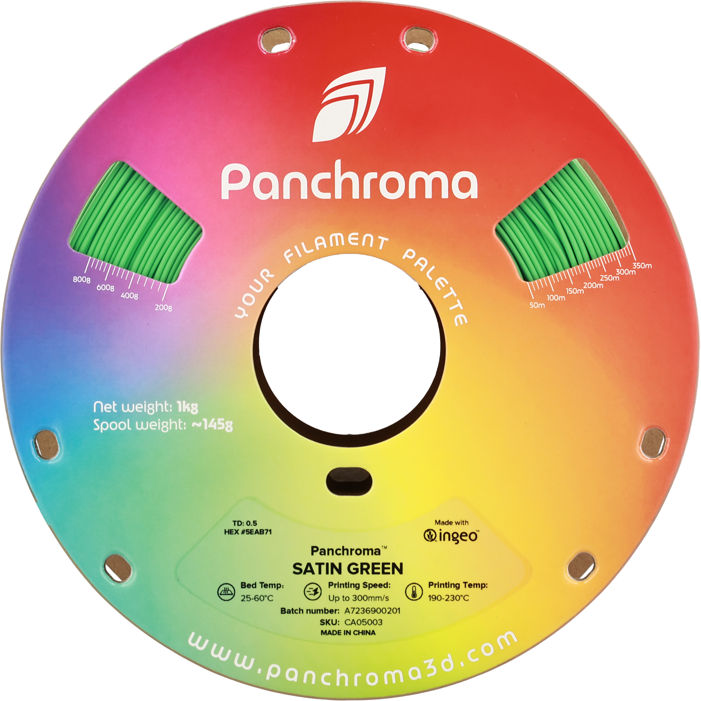 PLA Satin - Green - 1Kg - Bobina - Polymaker Panchroma
