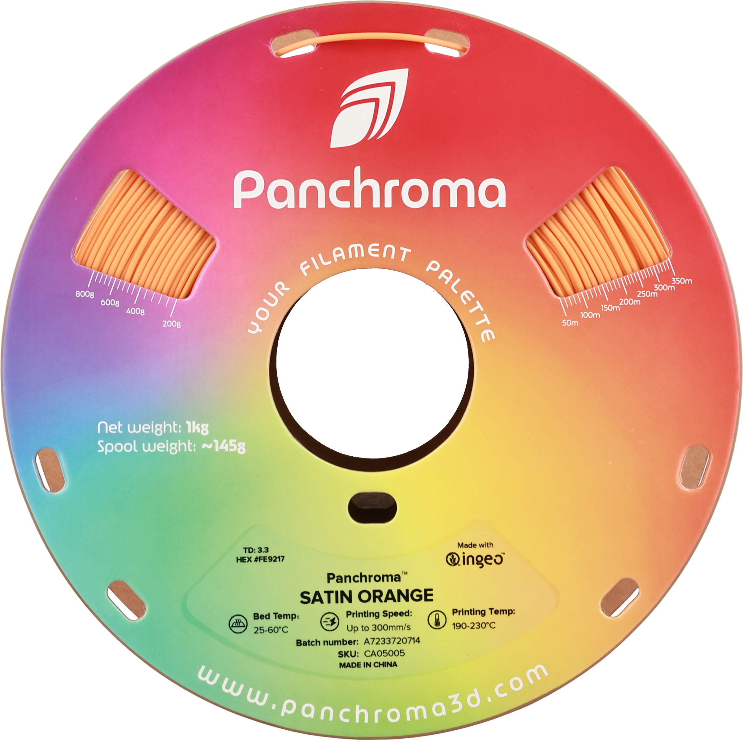 PLA Satin - Orange - 1Kg - Bobina - Polymaker Panchroma