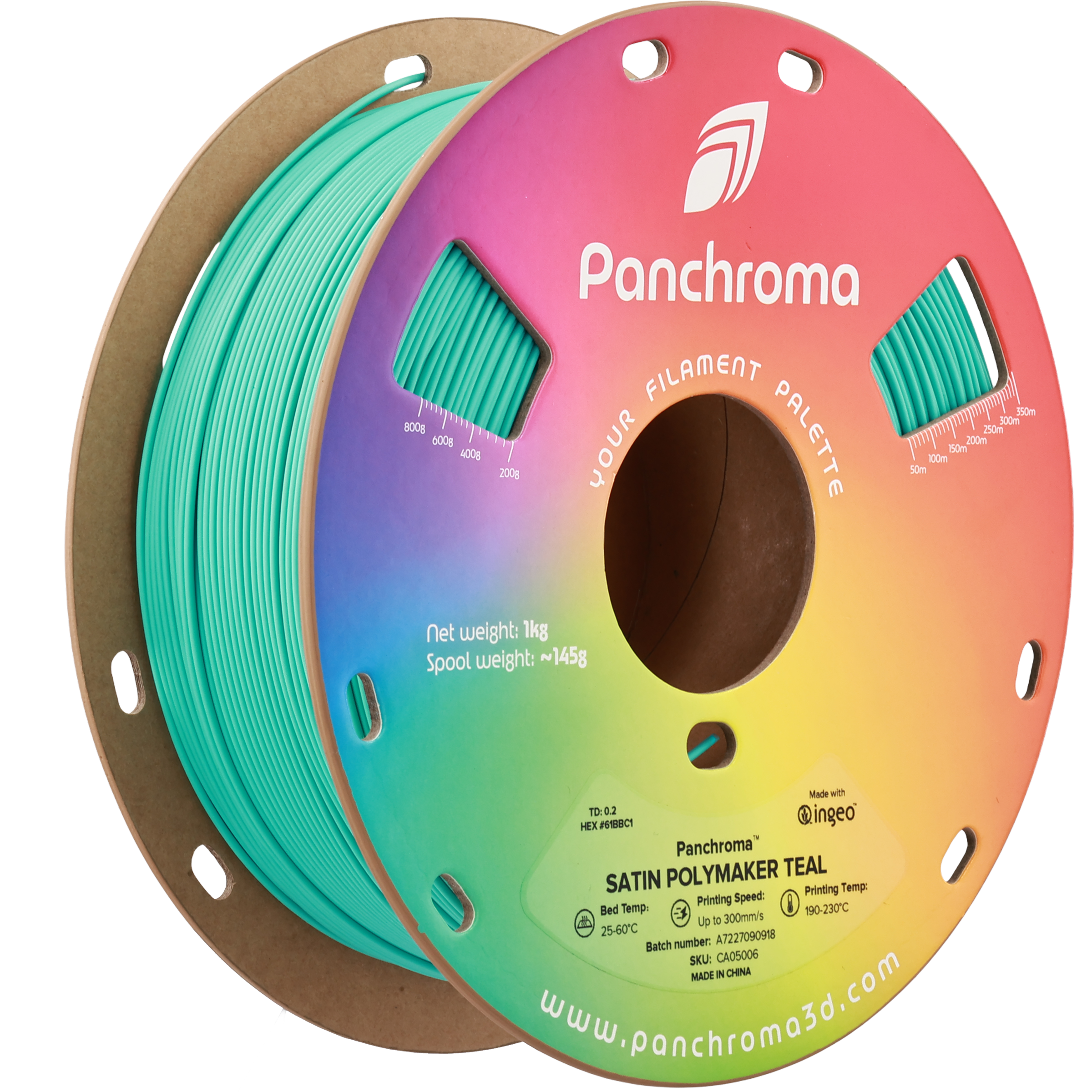 PLA Satin - Teal - 1Kg - Bobina - Polymaker Panchroma