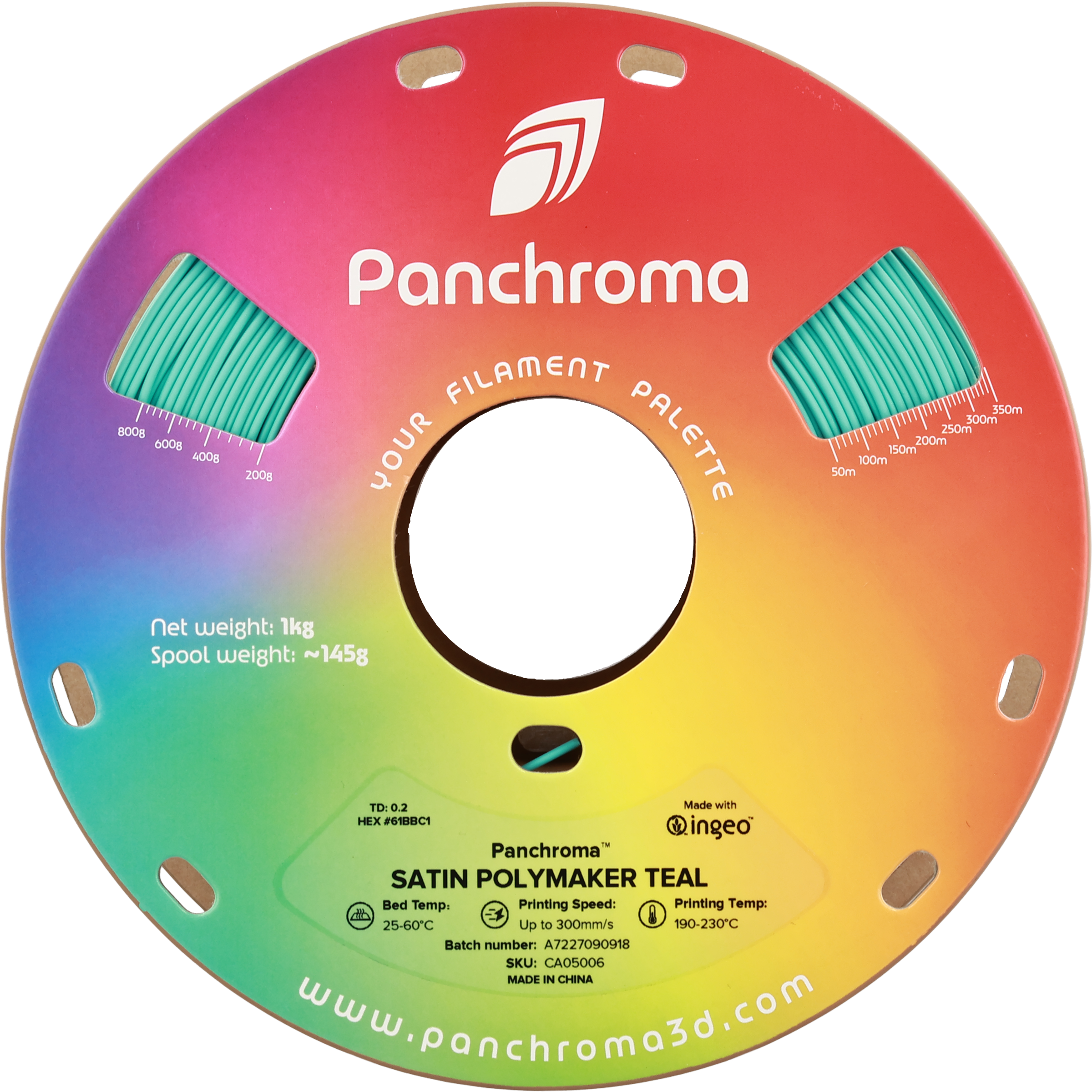 PLA Satin - Teal - 1Kg - Bobina - Polymaker Panchroma