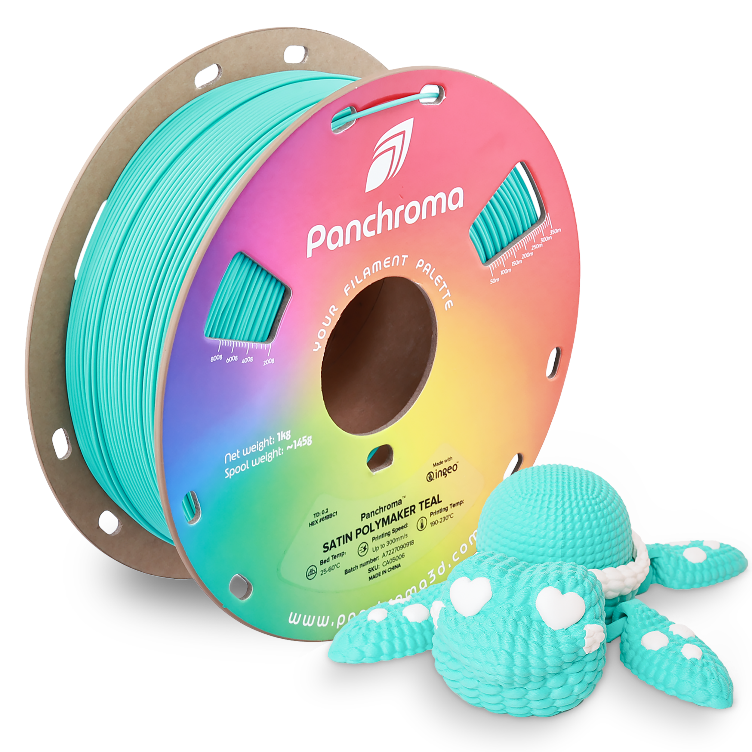 PLA Satin - Teal - 1Kg - Bobina - Polymaker Panchroma
