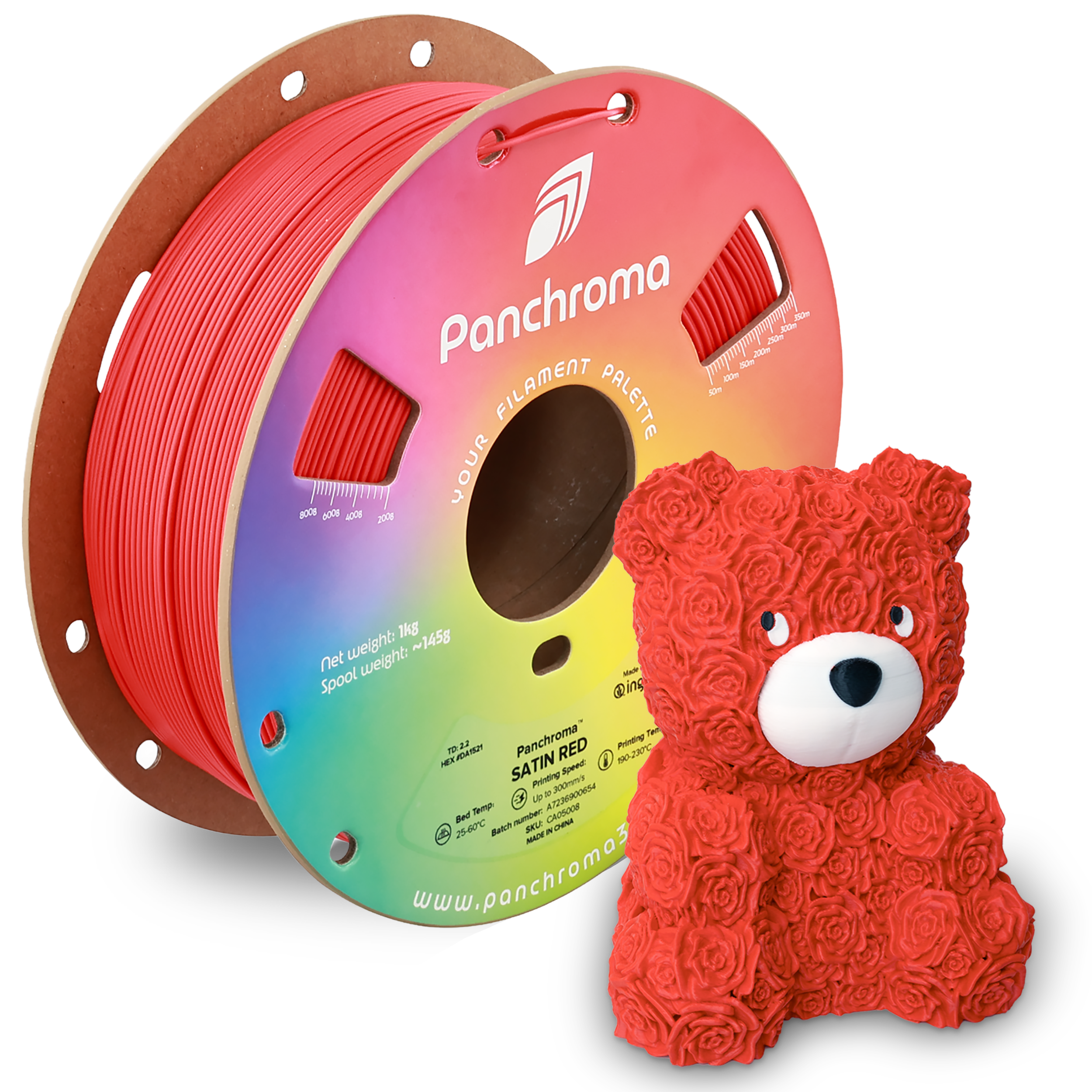 PLA Satin - Red - 1Kg - Bobina - Polymaker Panchroma