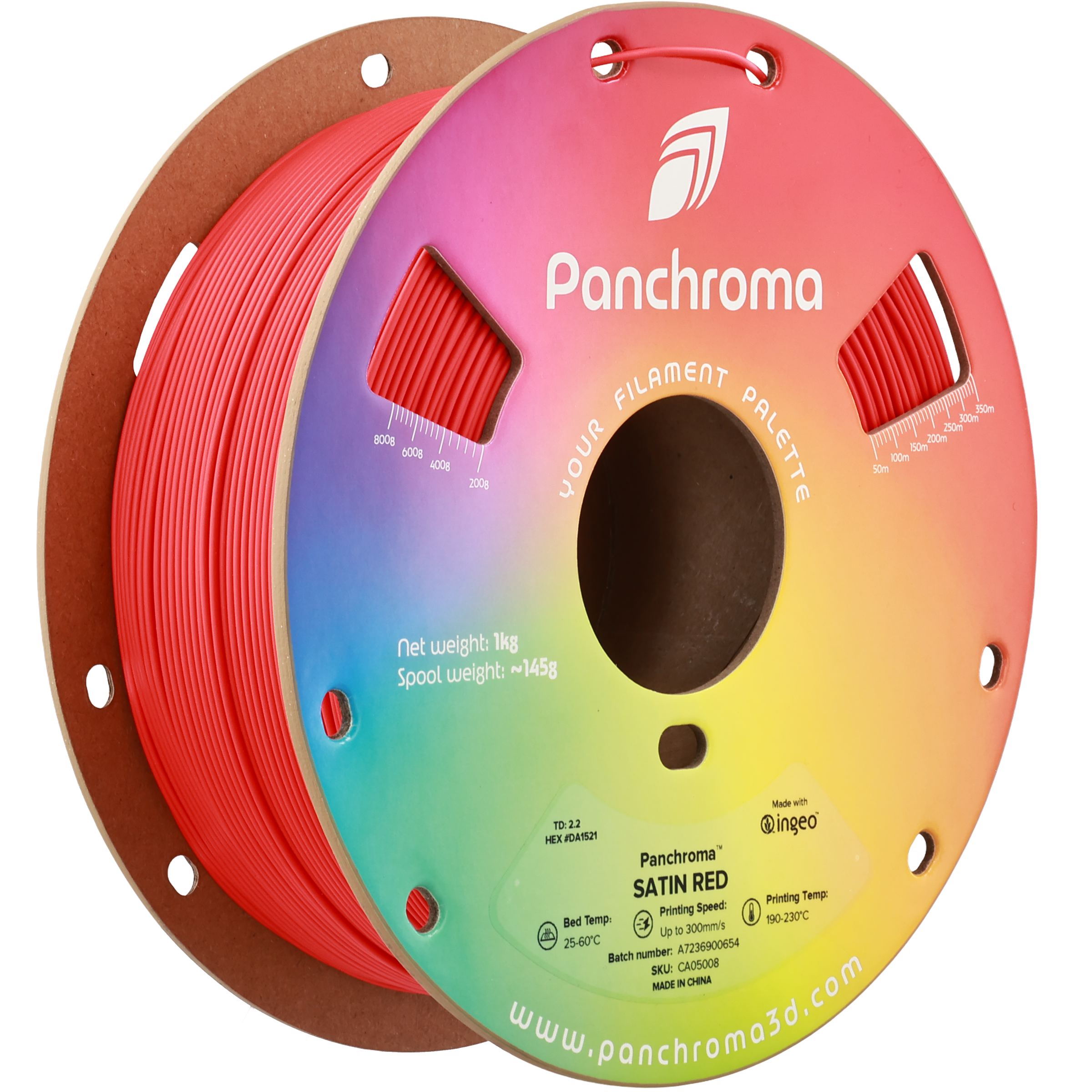 PLA Satin - Red - 1Kg - Bobina - Polymaker Panchroma