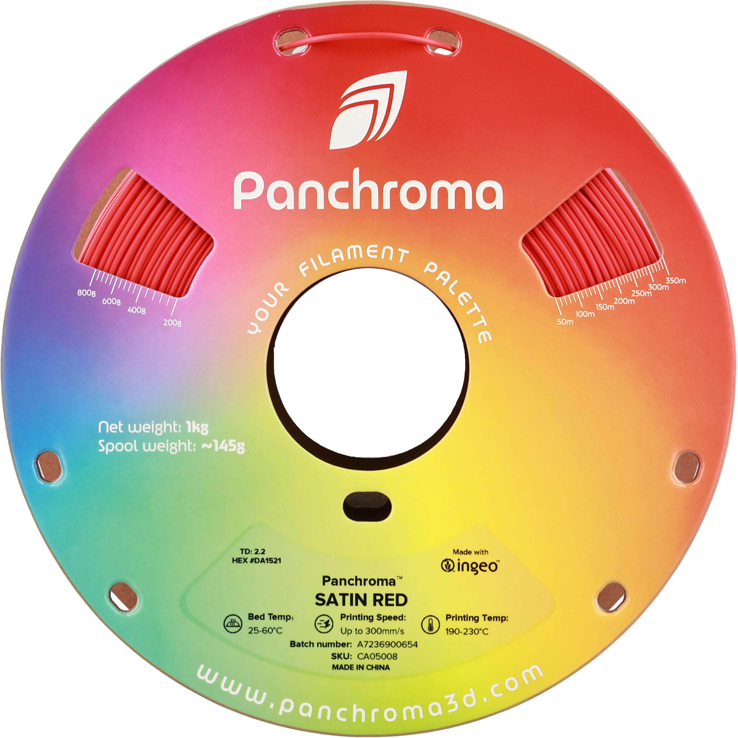 PLA Satin - Red - 1Kg - Bobina - Polymaker Panchroma