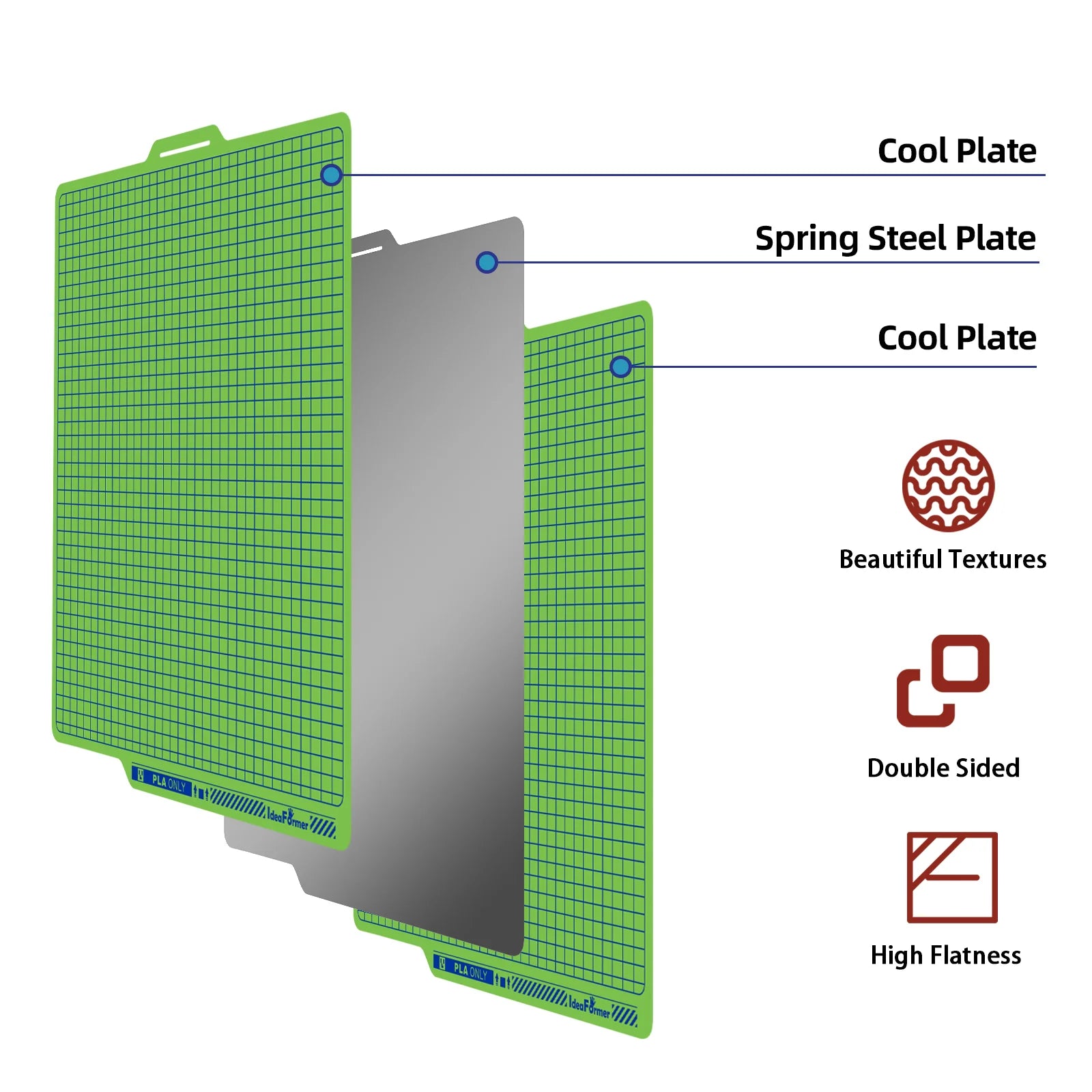 Cold Plate Grid 257×257 mm – Bambu Lab X1 / P1 / P2 / X2 / A1