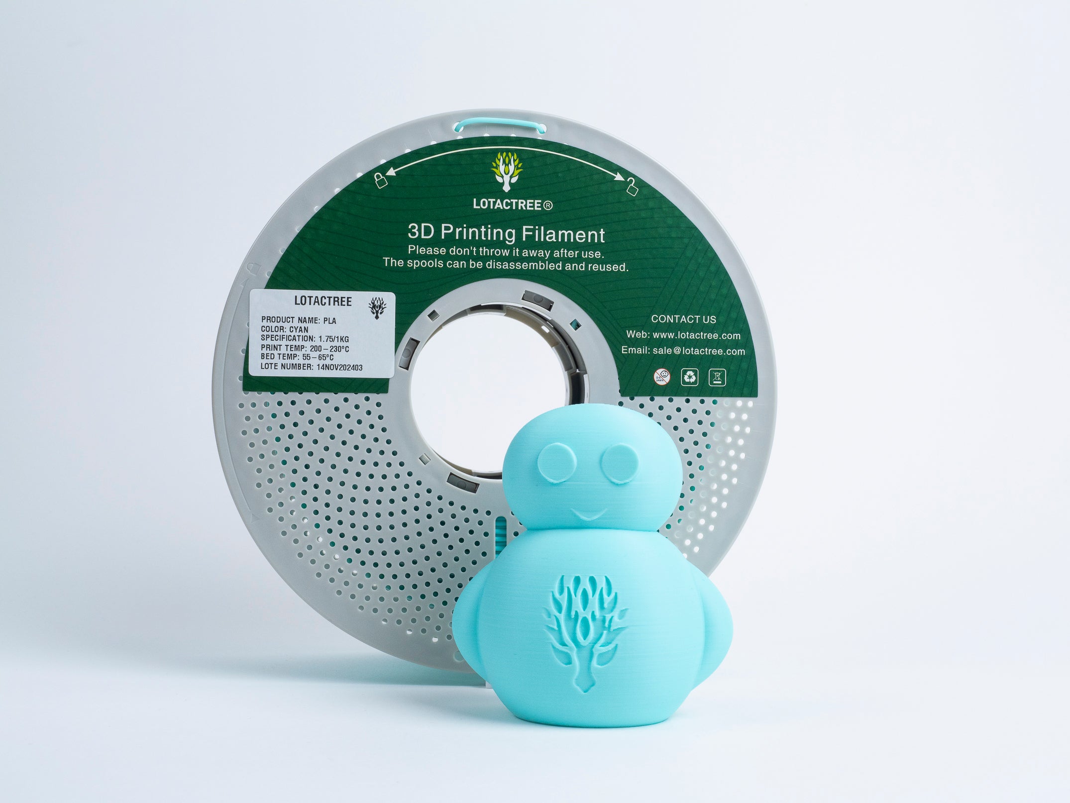 PLA - Cyan - 1Kg - Bobina - Lotactree