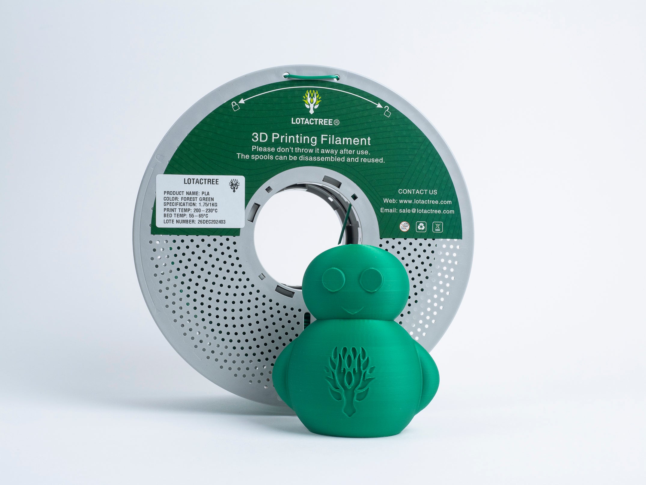 PLA - Forest Green - 1Kg - Bobina - Lotactree