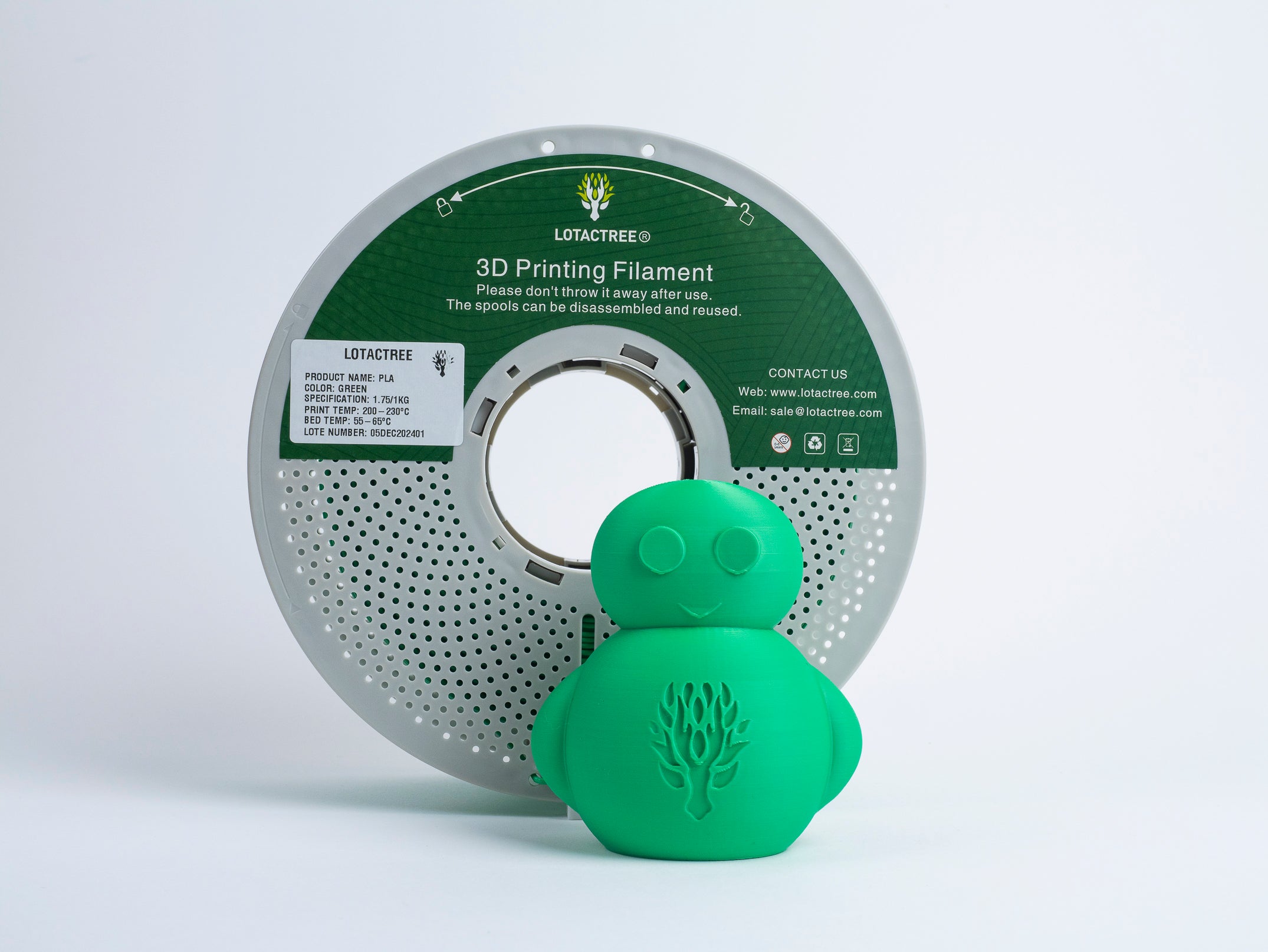 PLA - Green - 1Kg - Bobina - Lotactree