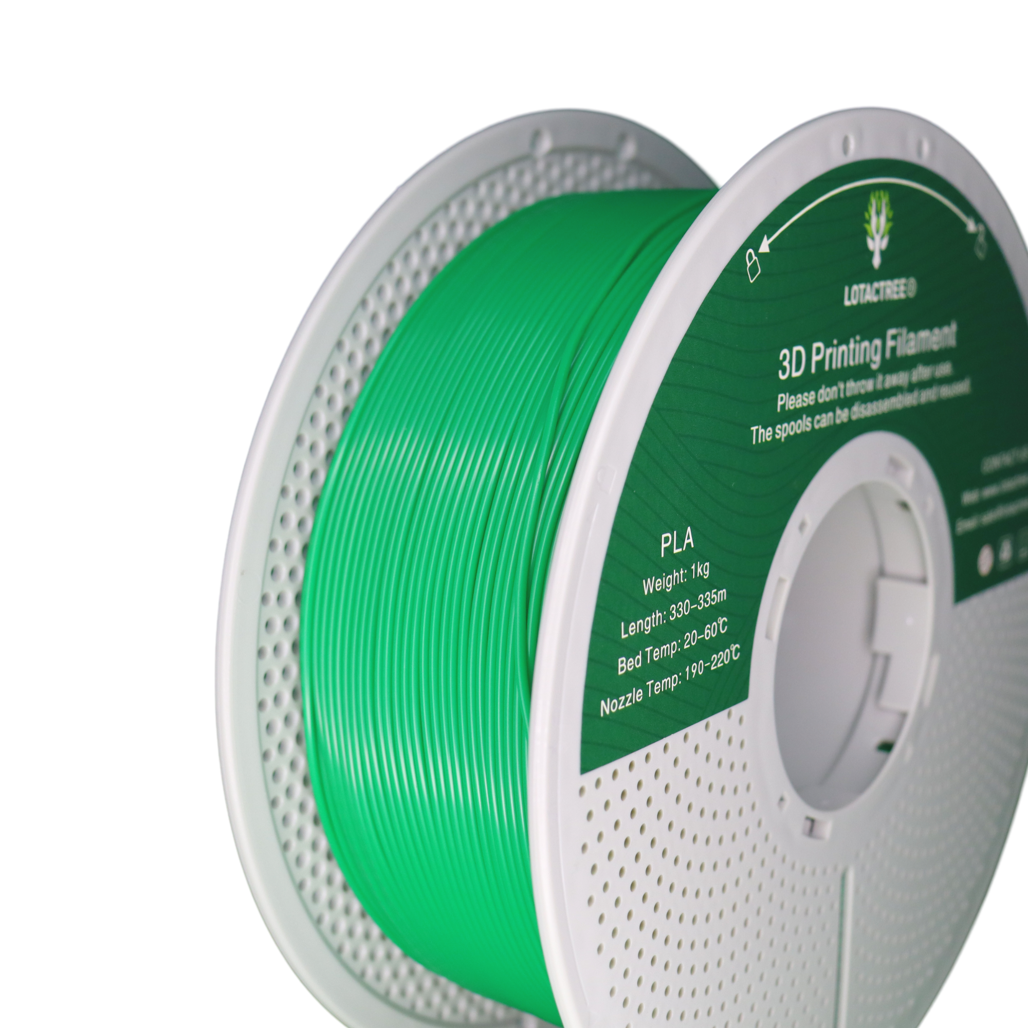 PLA - Green - 1Kg - Bobina - Lotactree