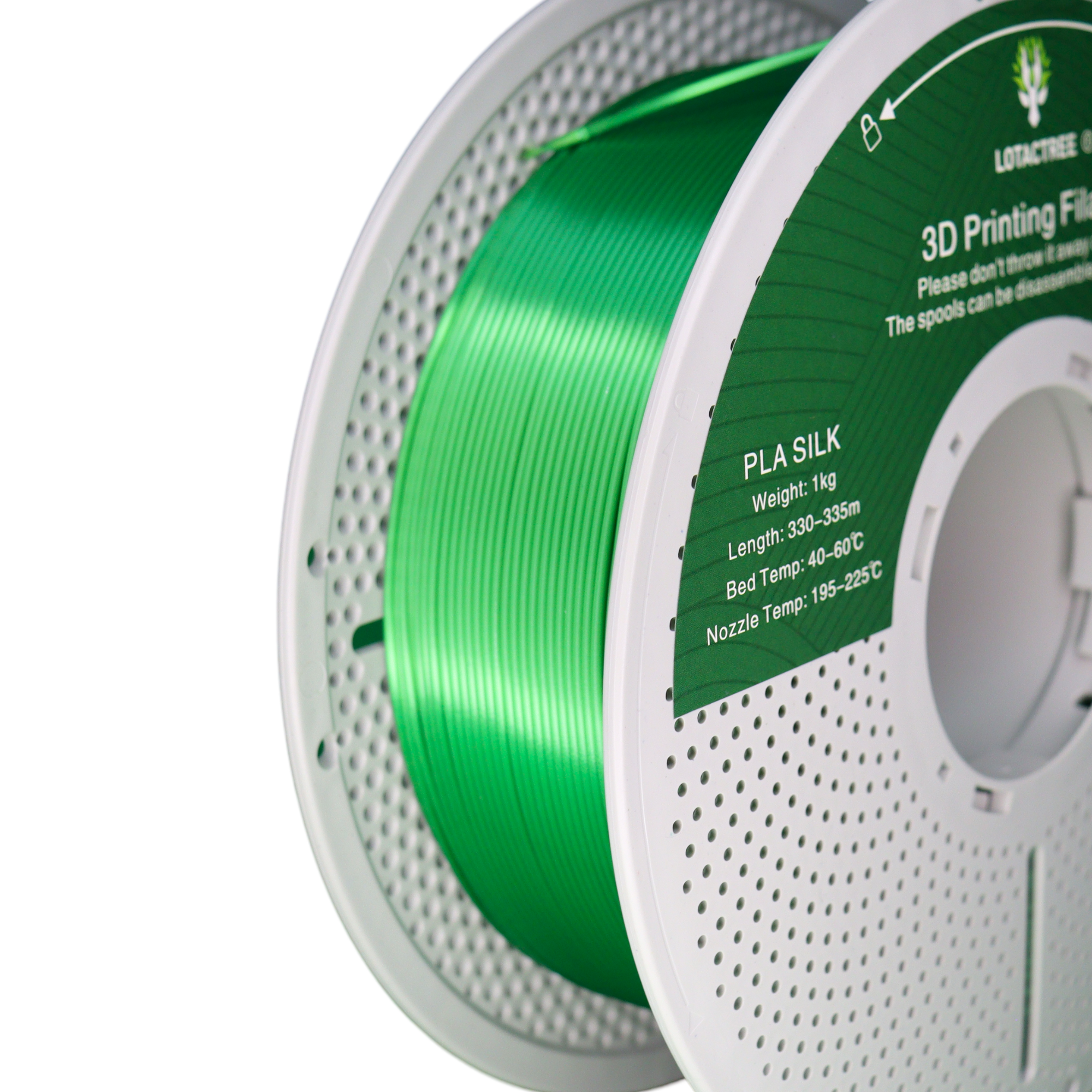 PLA Silk - Green - 1Kg - Bobina - Lotactree