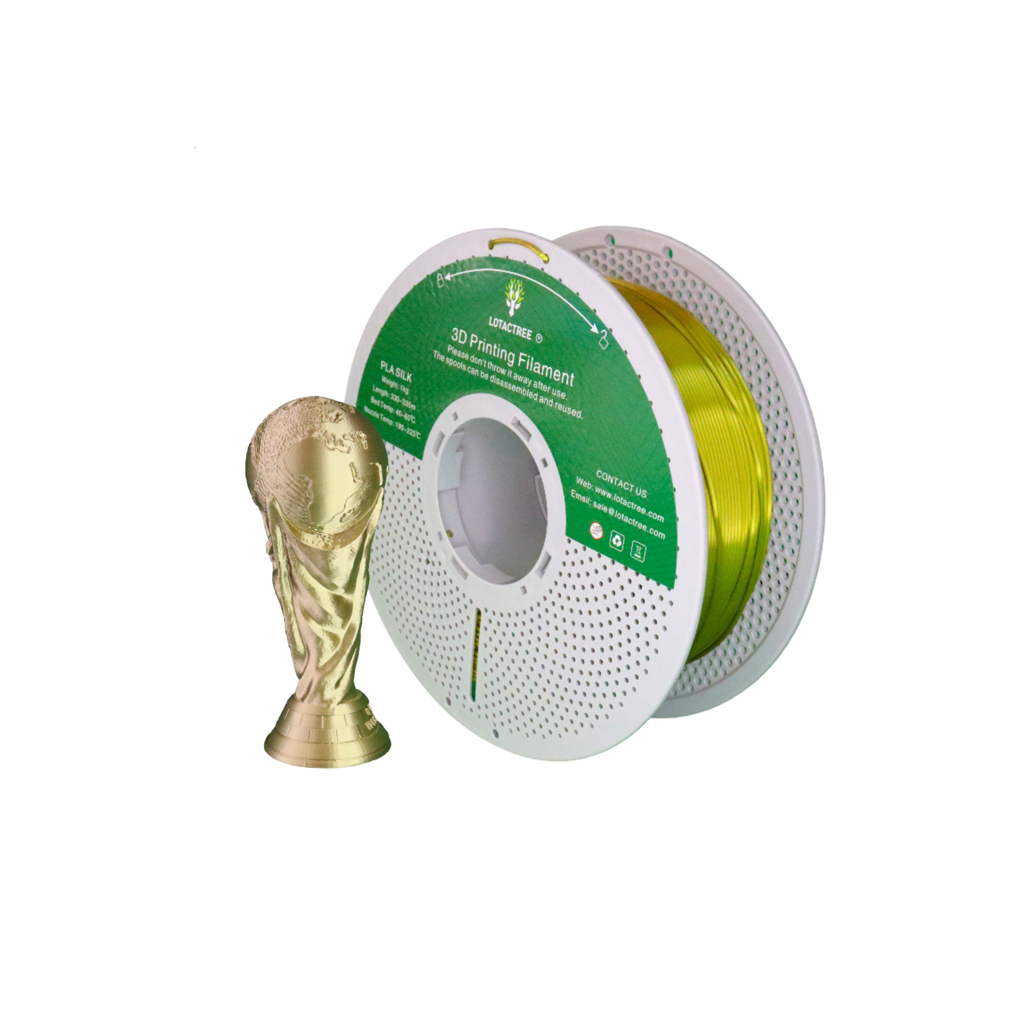 PLA Silk - Greenish Gold - 1Kg - Bobina - Lotactree