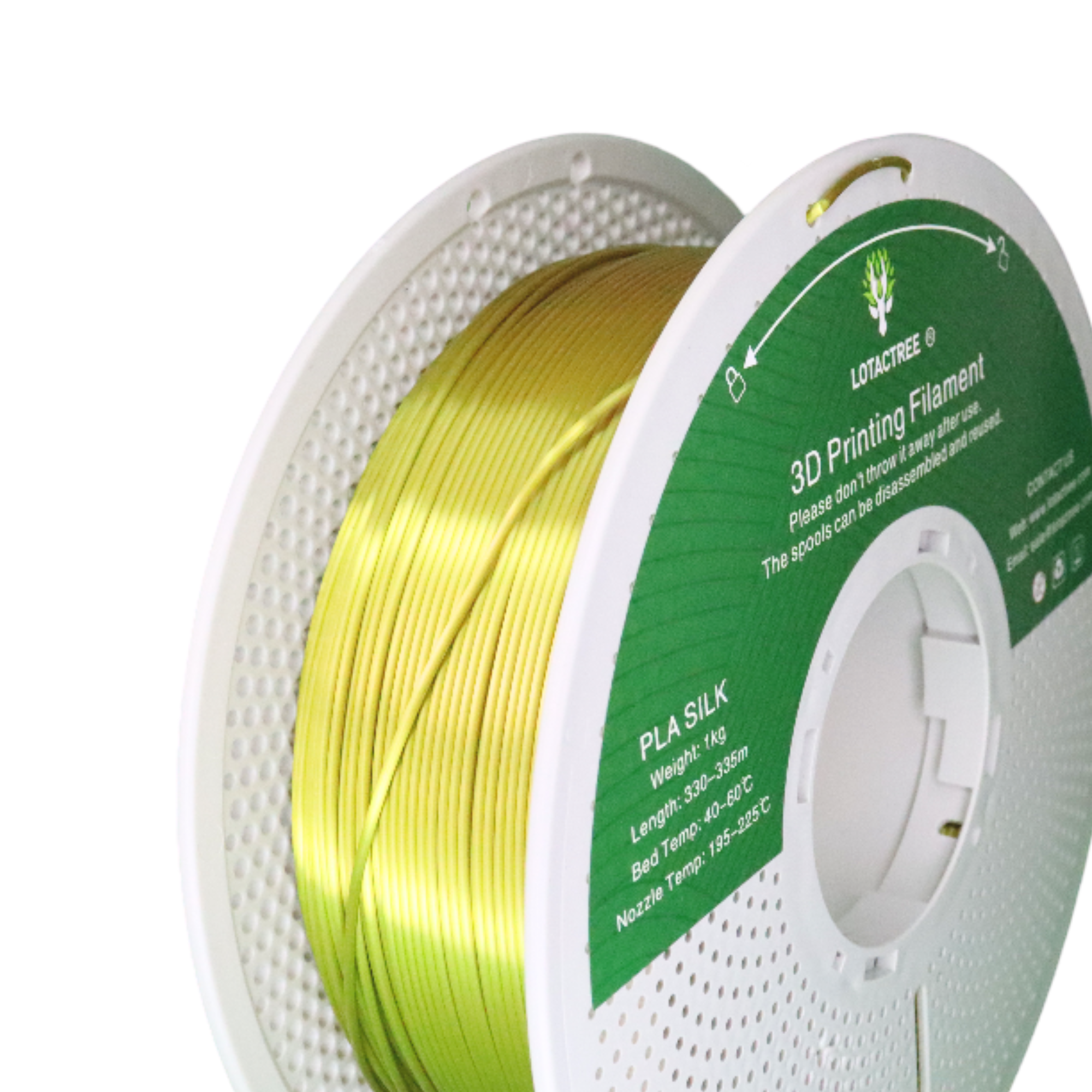 PLA Silk - Greenish Gold - 1Kg - Bobina - Lotactree
