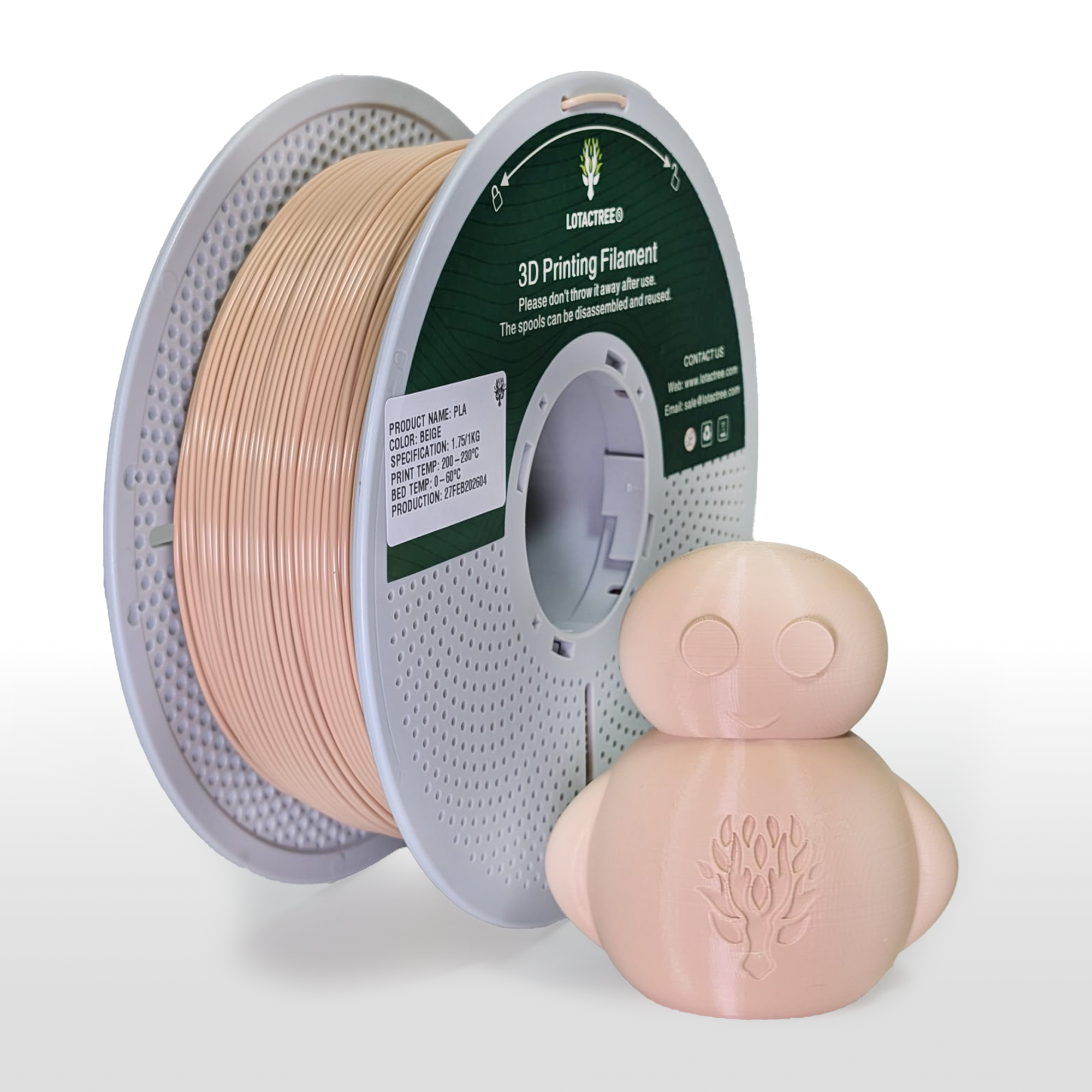 PLA - Beige - 1Kg - Bobina - Lotactree
