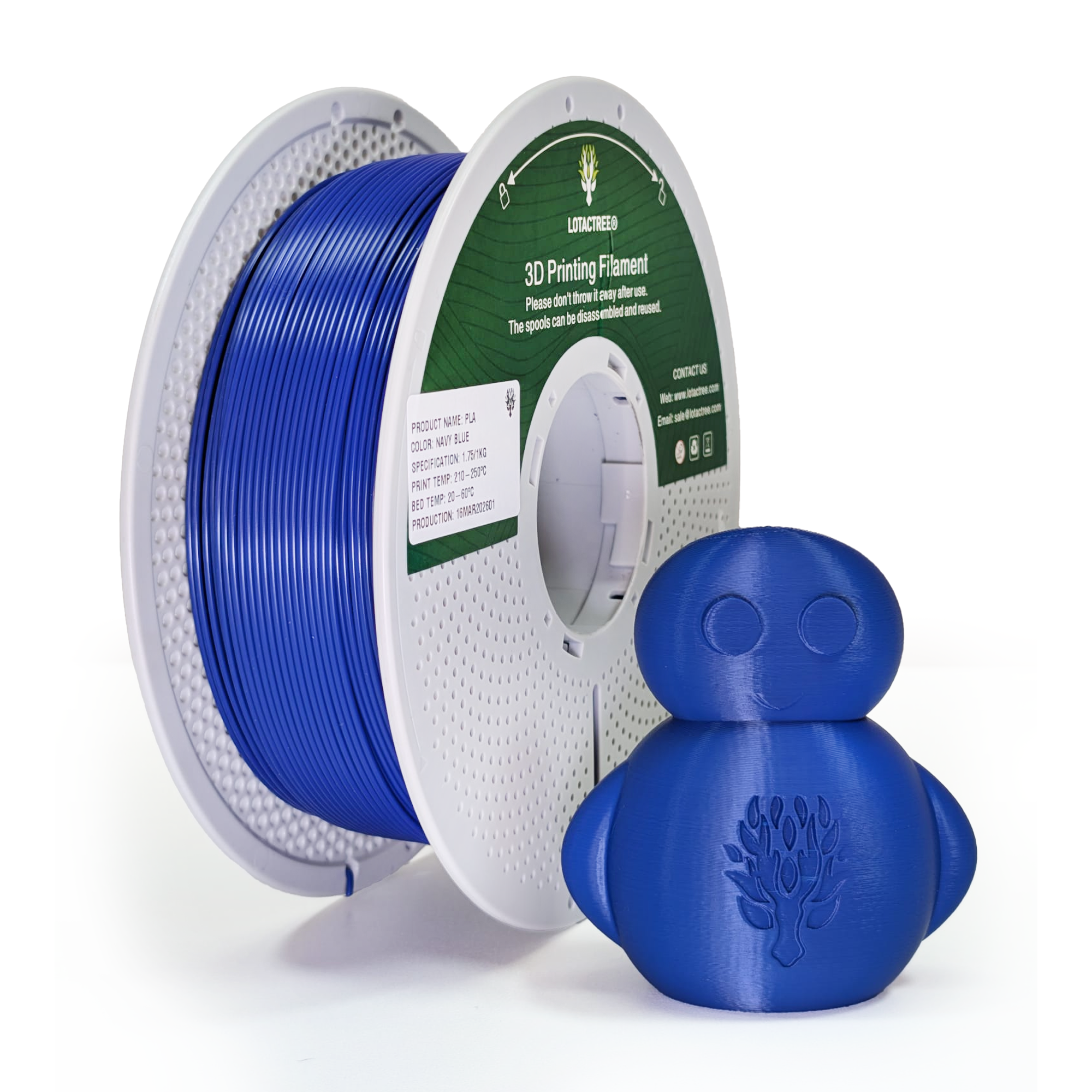 PLA - Navy Blue - 1Kg - Bobina - Lotactree
