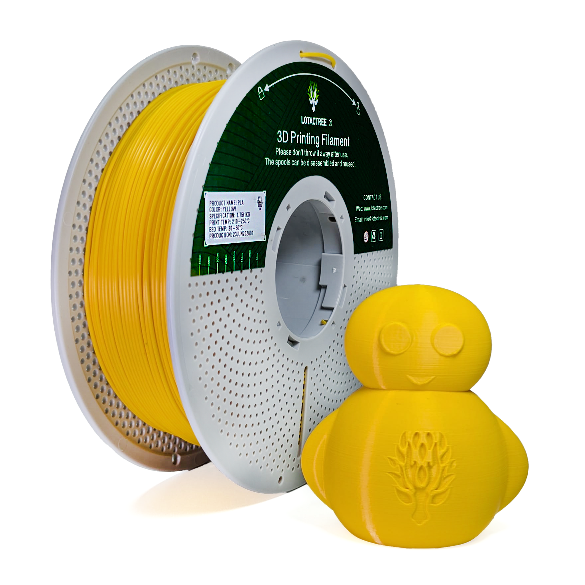 PLA - Yellow - 1Kg - Bobina - Lotactree