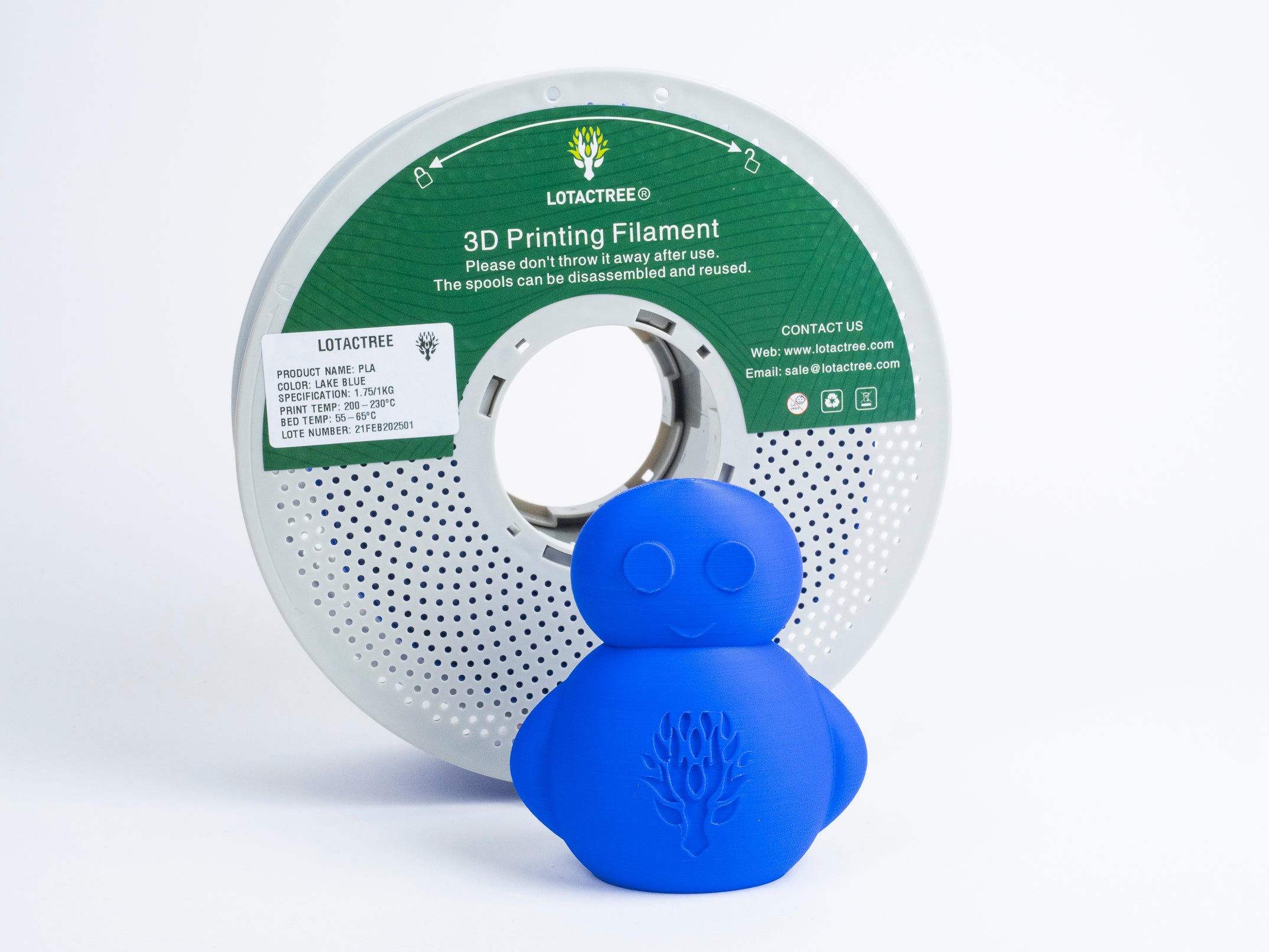 PLA - Lake Blue - 1Kg - Bobina - Lotactree