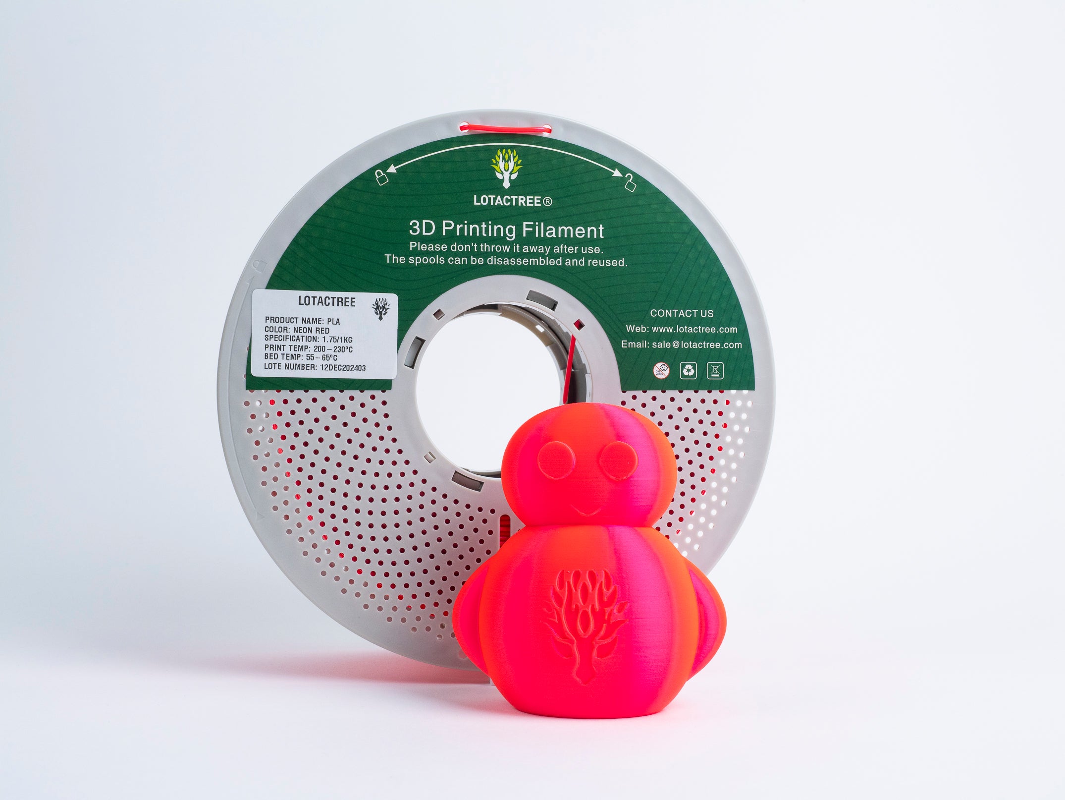 PLA - Neon Hot Pink - 1Kg - Bobina - Lotactree
