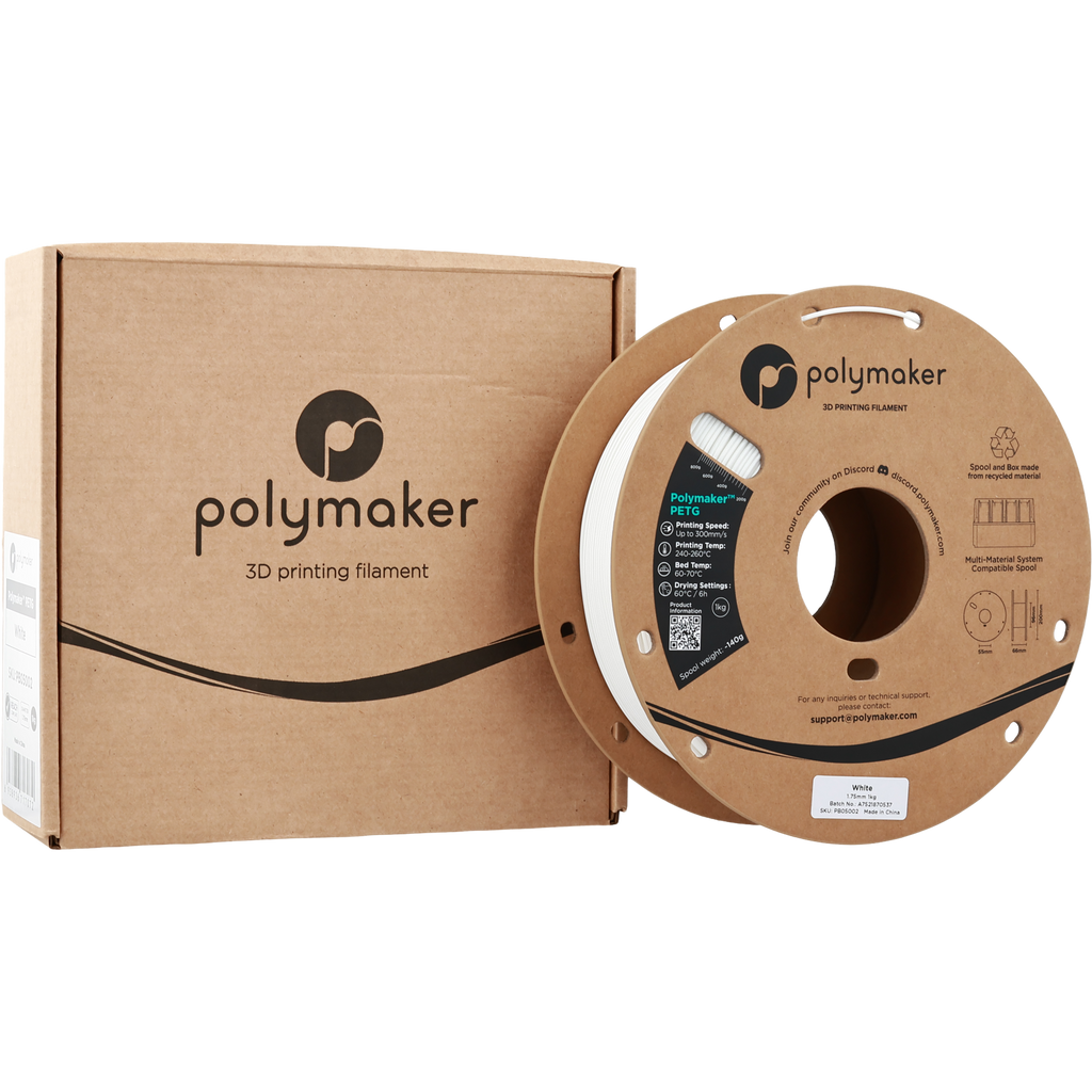 PETG - White - 1Kg - Bobina - Polymaker