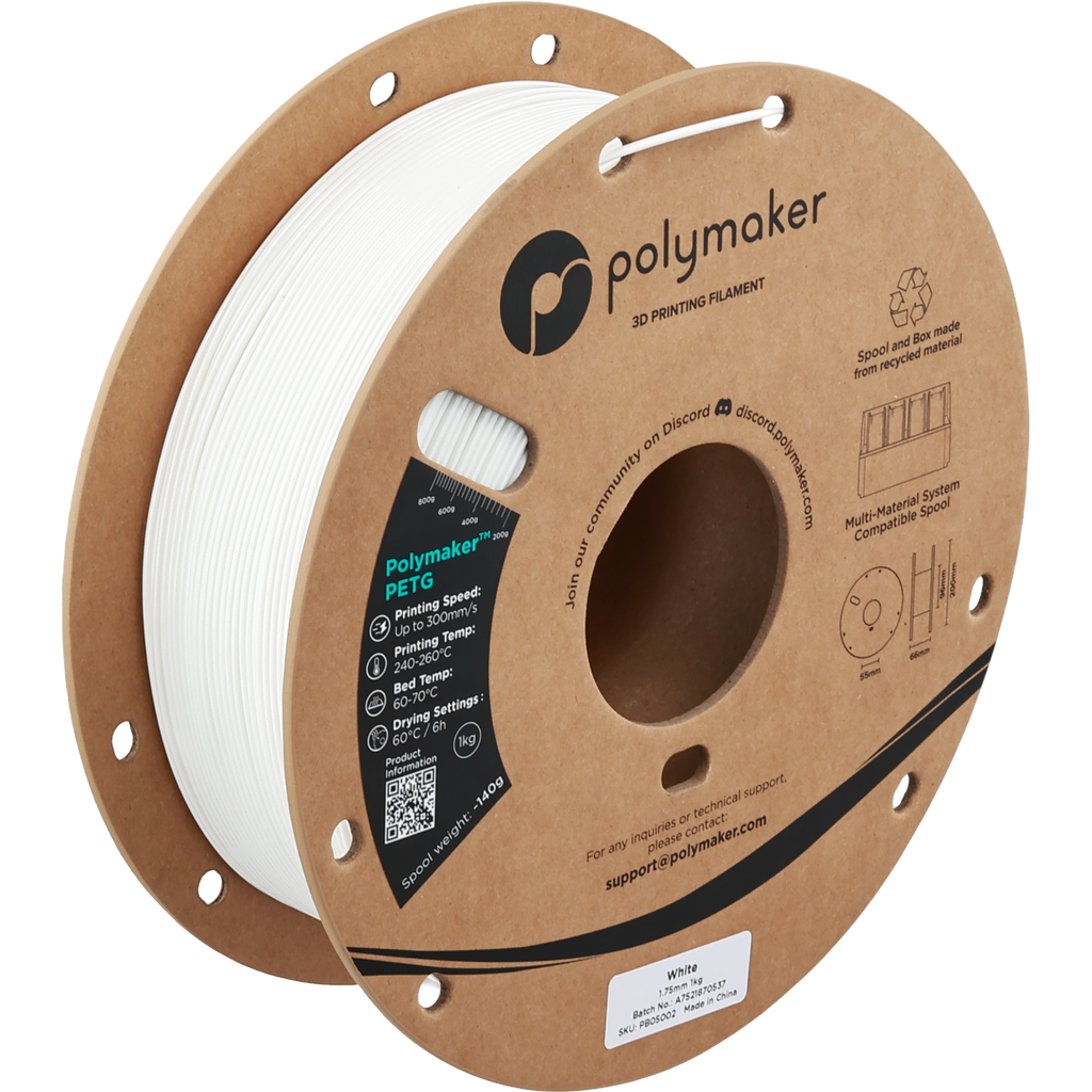 PETG - White - 1Kg - Bobina - Polymaker
