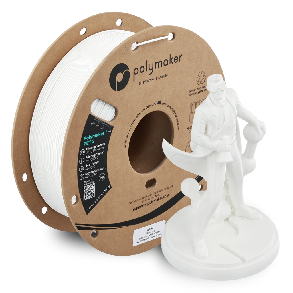 PETG - White - 1Kg - Bobina - Polymaker