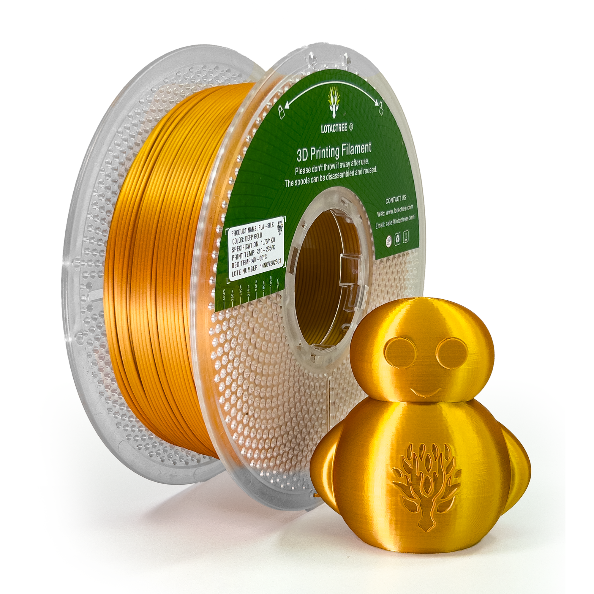PLA Silk - Deep Gold - 1Kg - Bobina - Lotactree