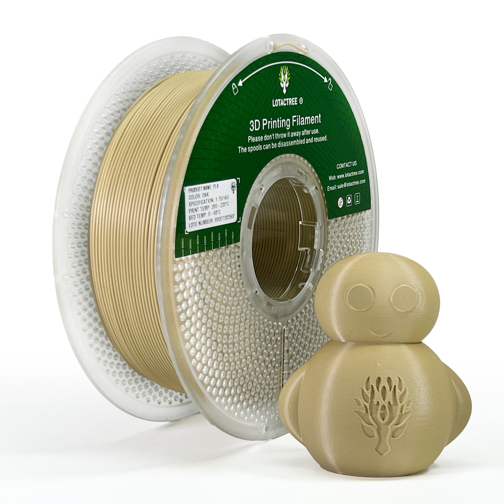 PLA - Oak - 1Kg - Bobina - Lotactree