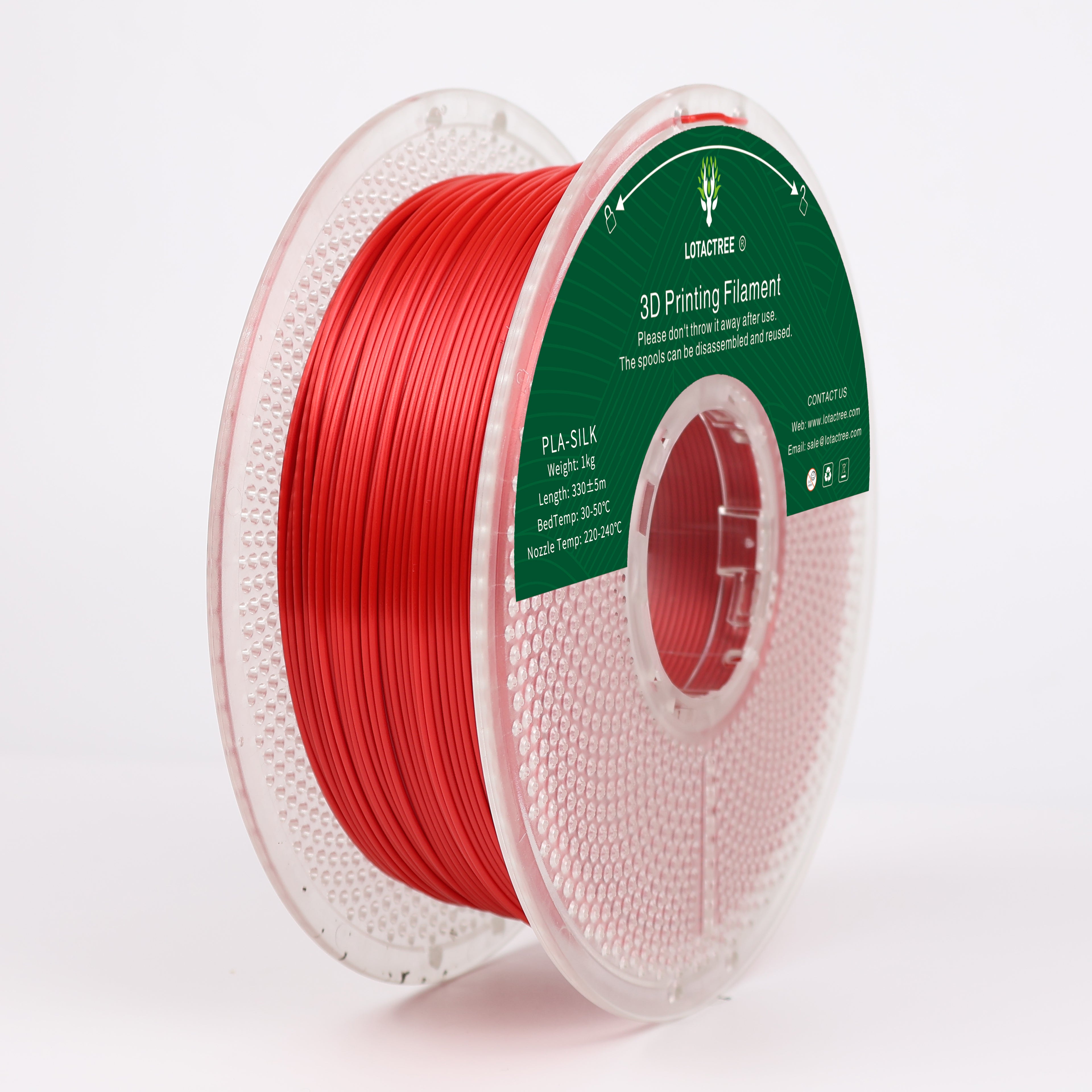 PLA Silk - Red - 1Kg - Bobina - Lotactree