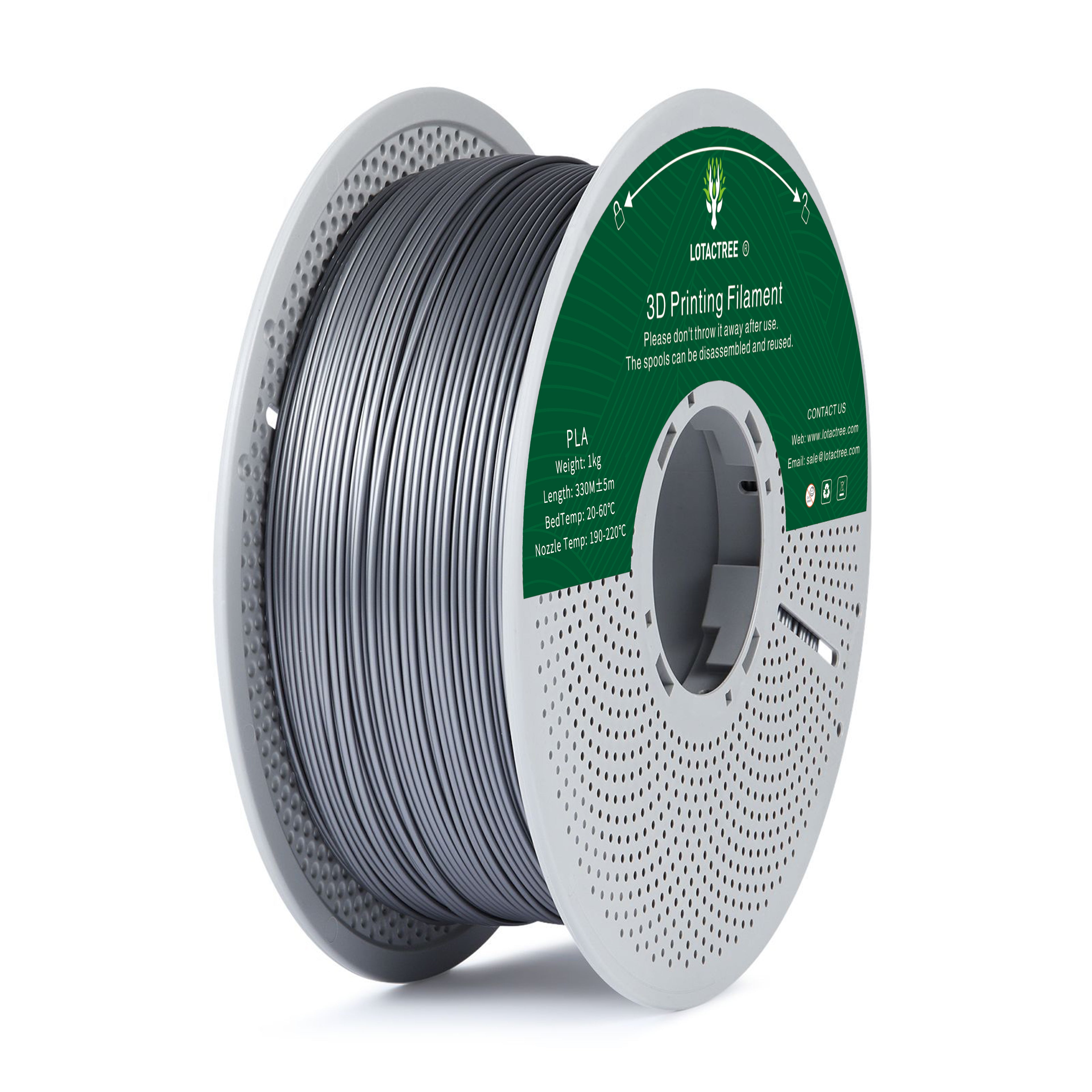 PLA - Silver - 1Kg - Bobina - Lotactree