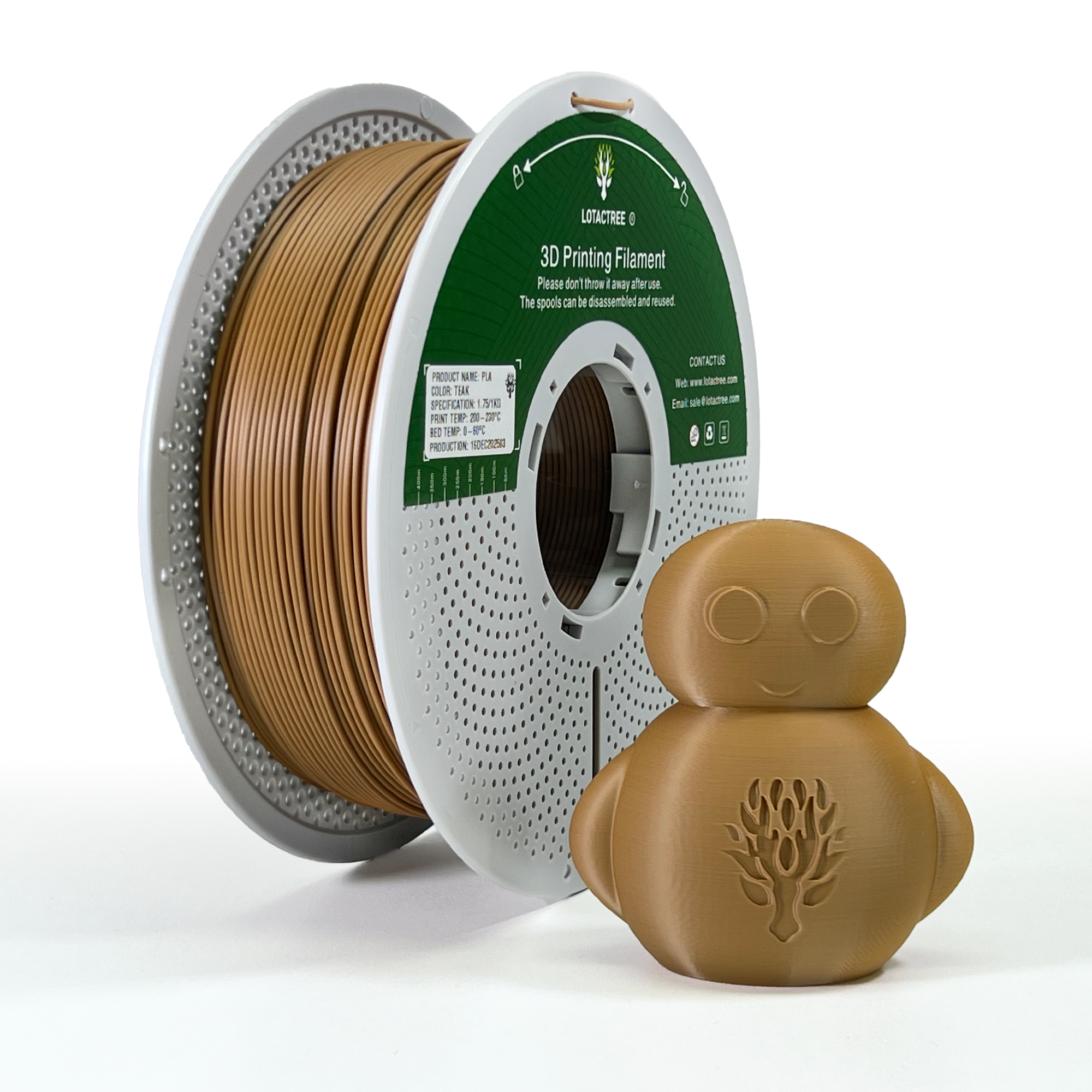 PLA - Teak - 1Kg - Bobina - Lotactree
