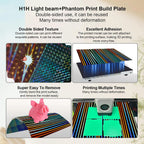 Placa Holográfica Light Beam + Phantom 257×257 mm – Bambu Lab X1 / P1 / P2 / X2 / A1
