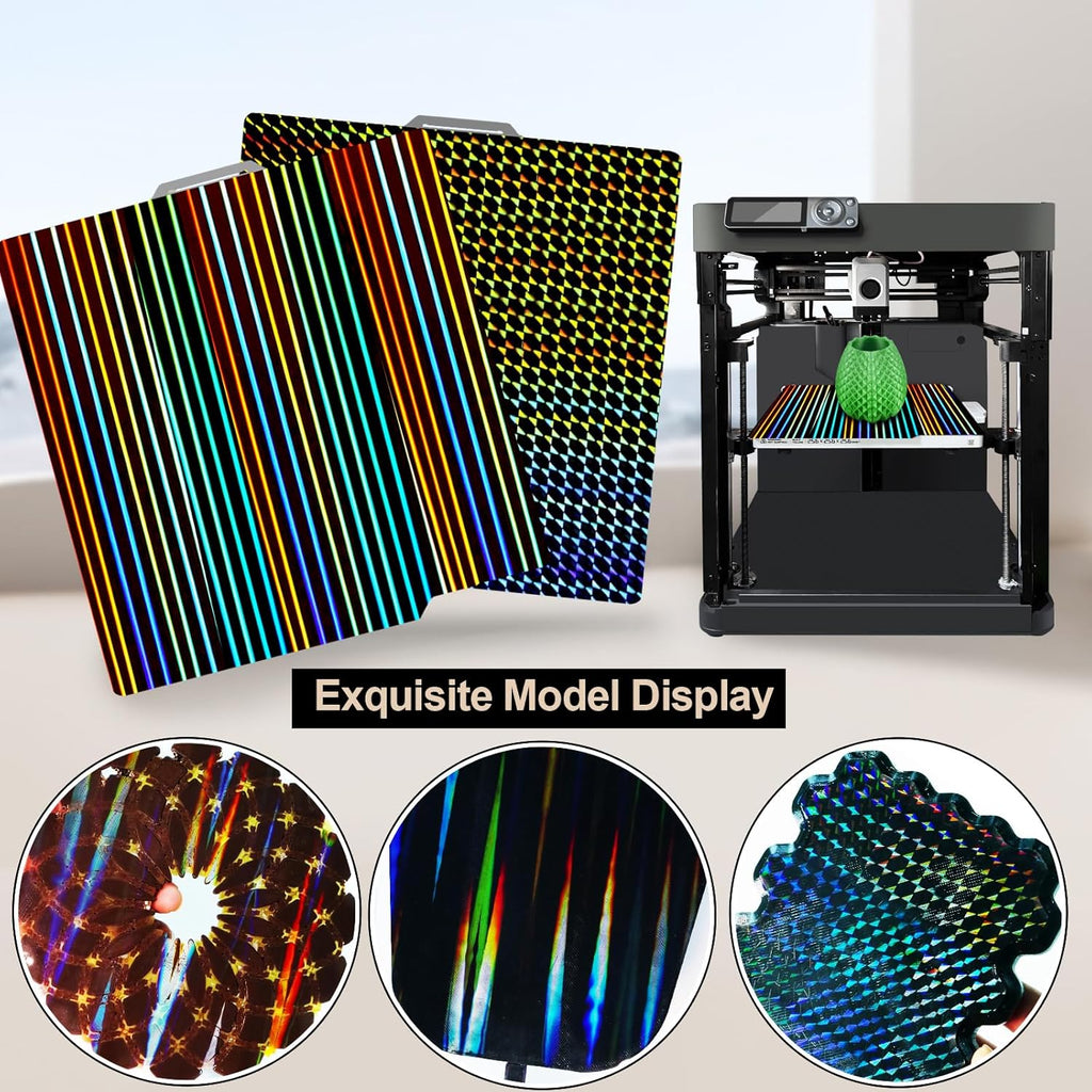 Placa Holográfica Light Beam + Phantom 257×257 mm – Bambu Lab X1 / P1 / P2 / X2 / A1