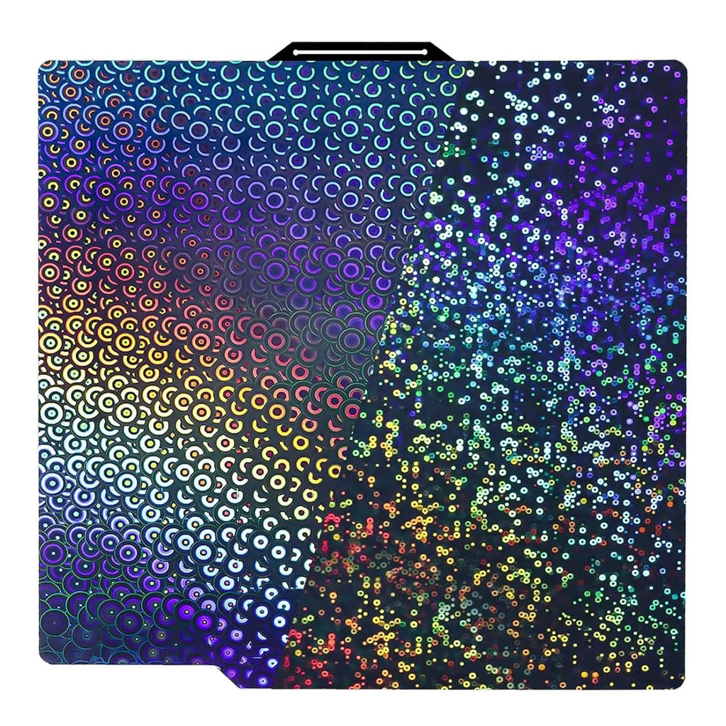 Placa Holográfica Rainbow Circles + Kaleidoscope 257×257 mm – Bambu Lab X1 / P1 / P2 / X2 / A1