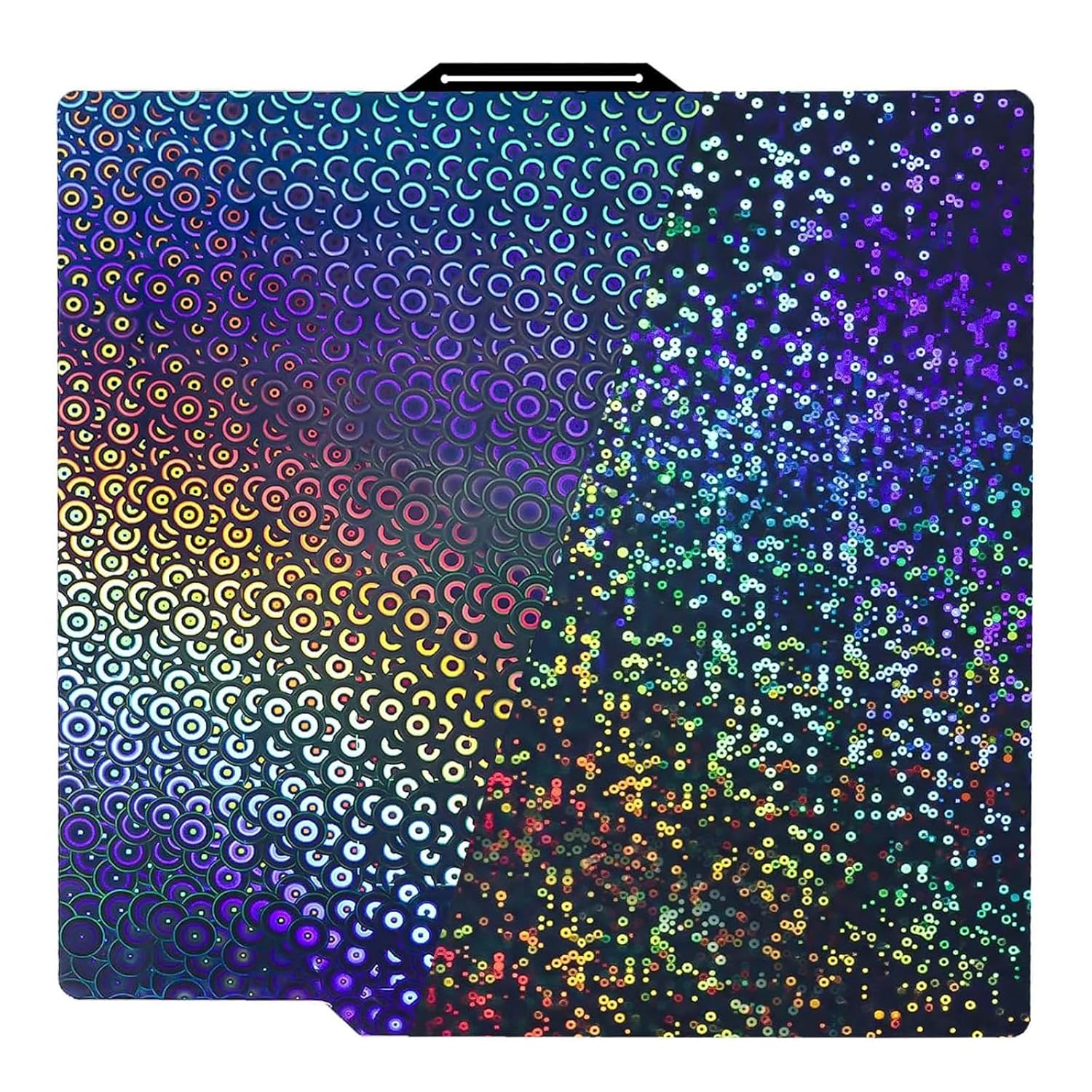 Placa Holográfica Rainbow Circles + Kaleidoscope 257×257 mm – Bambu Lab X1 / P1 / P2 / X2 / A1