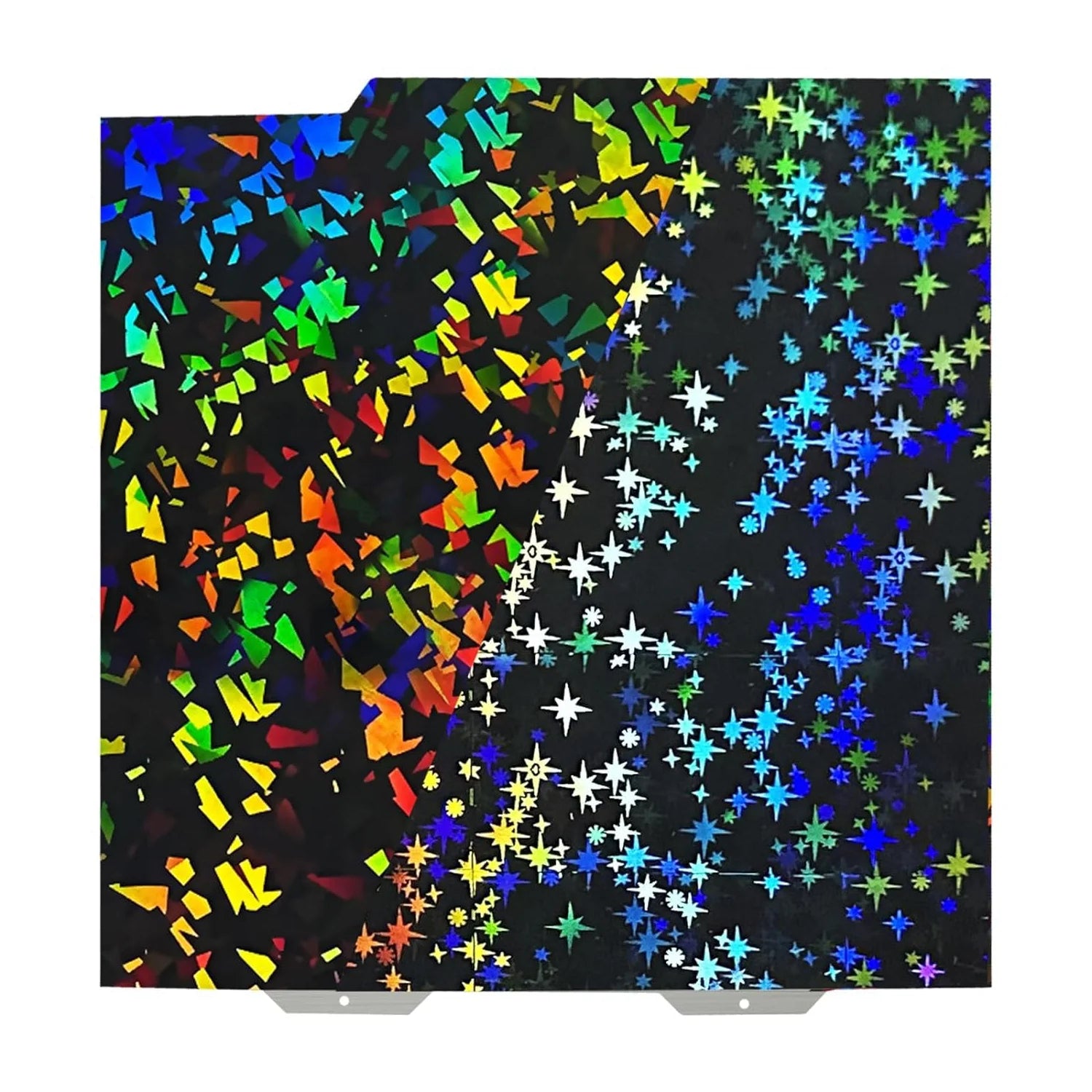 Placa Holográfica Rainbow Confetti + Galaxy Stars 184×184 mm – Bambu Lab A1 Mini