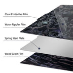 Placa Holográfica Water Ripples + Wood Grain 257×257 mm – Bambu Lab X1 / P1 / P2 / X2 / A1
