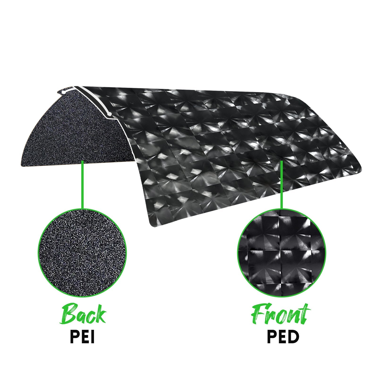 Placa PED + PEI Texturizado 257×257 mm – Bambu Lab X1 / P1 / P2 / X2 / A1