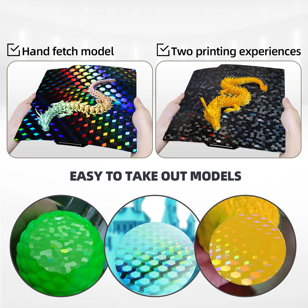 Placa Holográfica Diamond Grid + Water Cube 257×257 mm – Bambu Lab X1 / P1 / P2 / X2 / A1