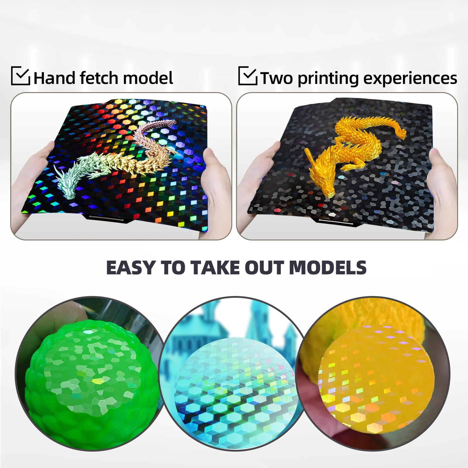 Placa Holográfica Diamond Grid + Water Cube 257×257 mm – Bambu Lab X1 / P1 / P2 / X2 / A1