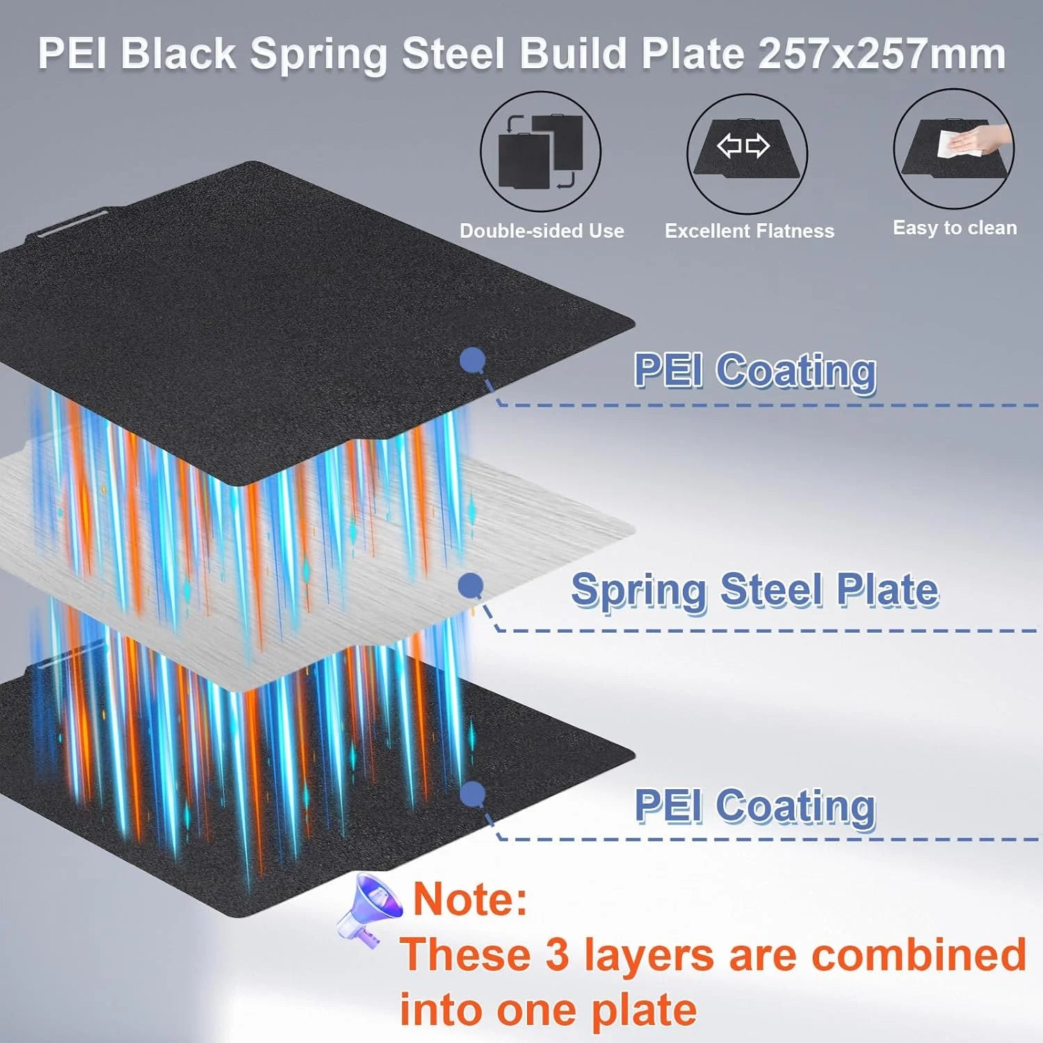 Placa PEI Texturizada Preta Dupla Face 257×257 mm – Bambu Lab X1 / P1 / P2 / X2 / A1