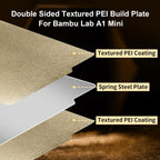 Placa PEI Texturizado Dourado 184×184 mm – Bambu Lab A1 Mini